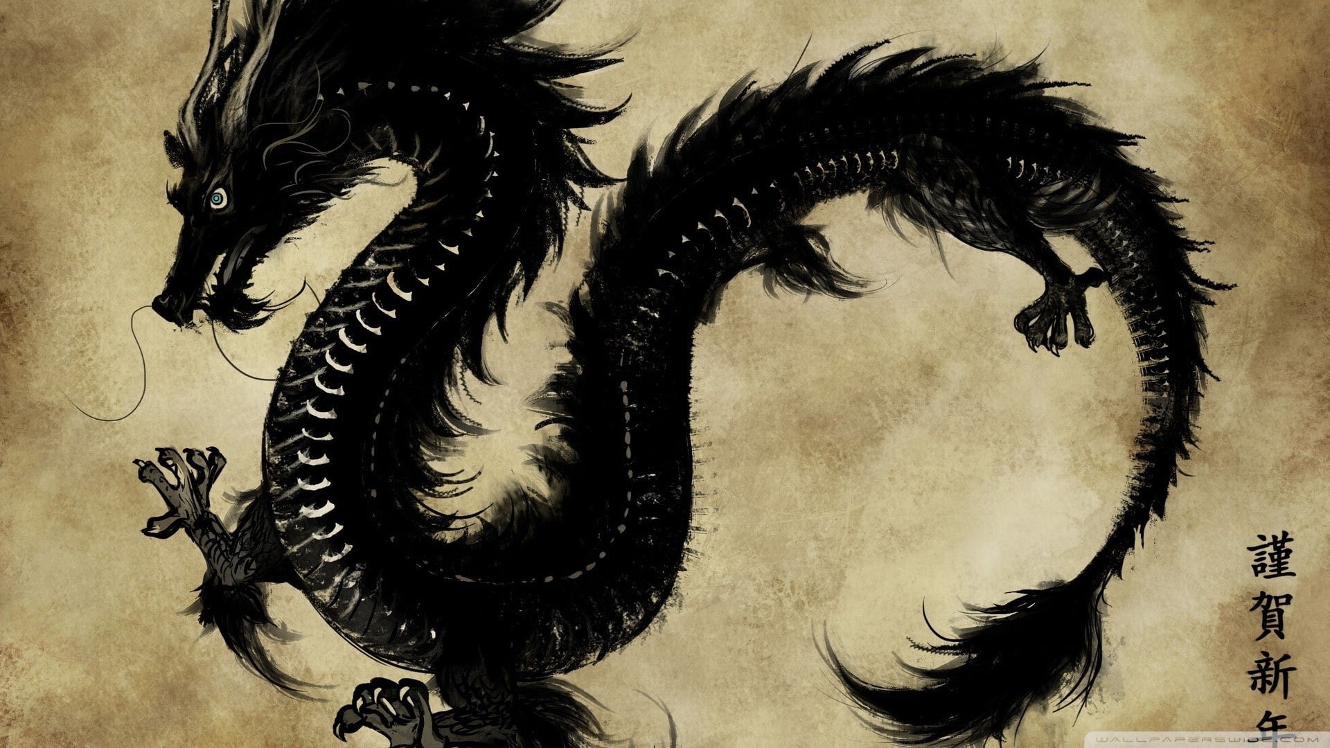 fenix, 1080P, chinese dragon, illustration, dragon, Japan, HD Wallpaper