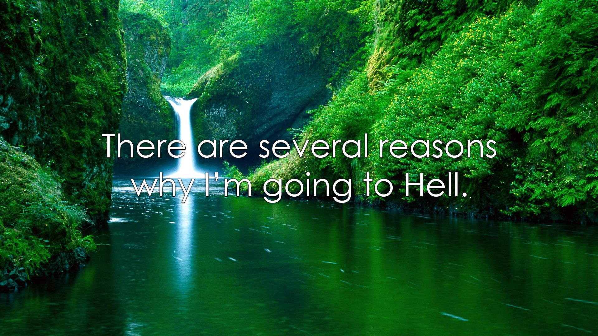 fuckscape, quote, landscape, demotivational, 1080P, HD Wallpaper
