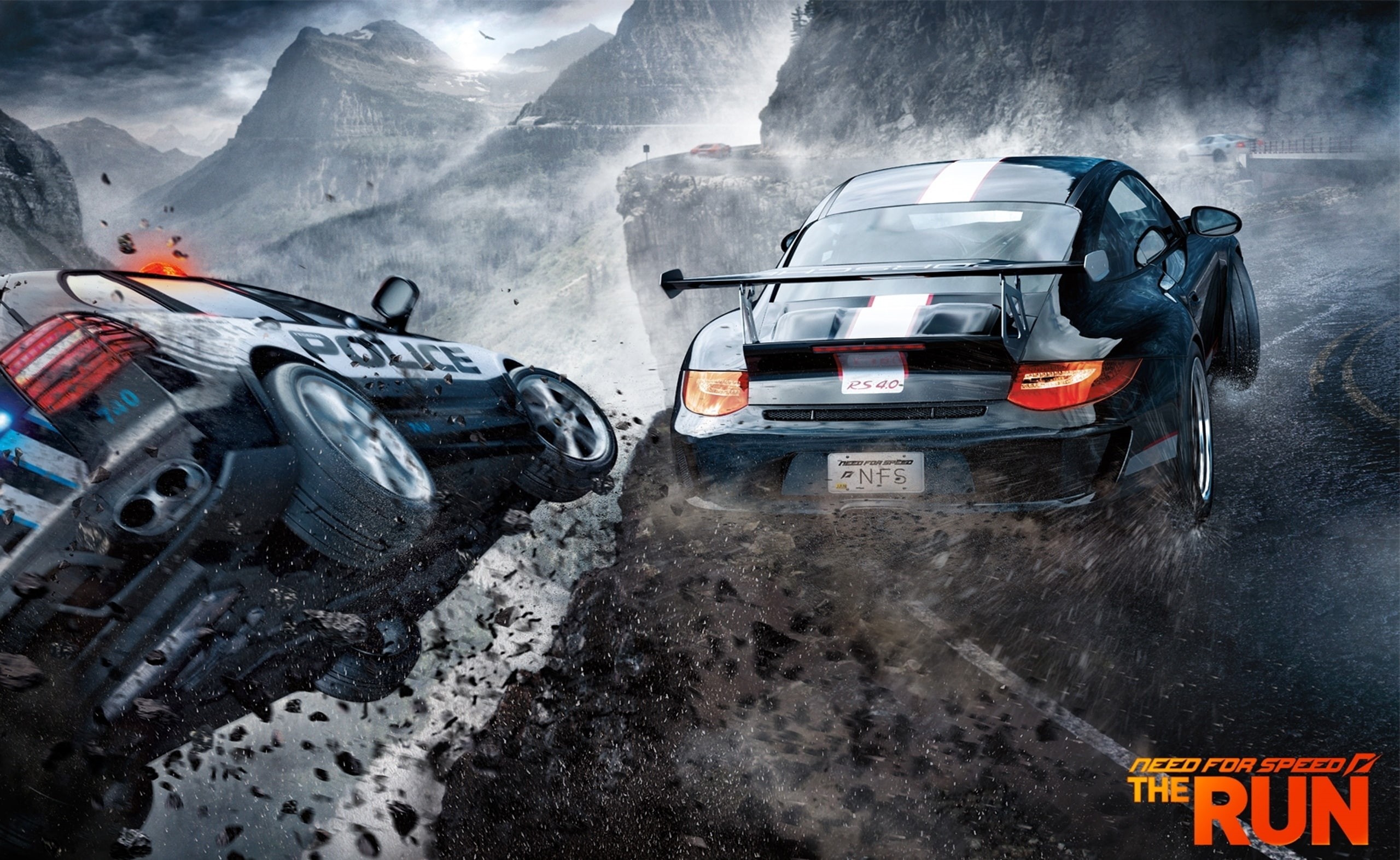 hd, transportation, mode of transportation, Cars, snow, porsche rs40, storm, Need For Speed, run, speed, nfs the run, off-road vehicle, 2K, Police, video game, HD Wallpaper
