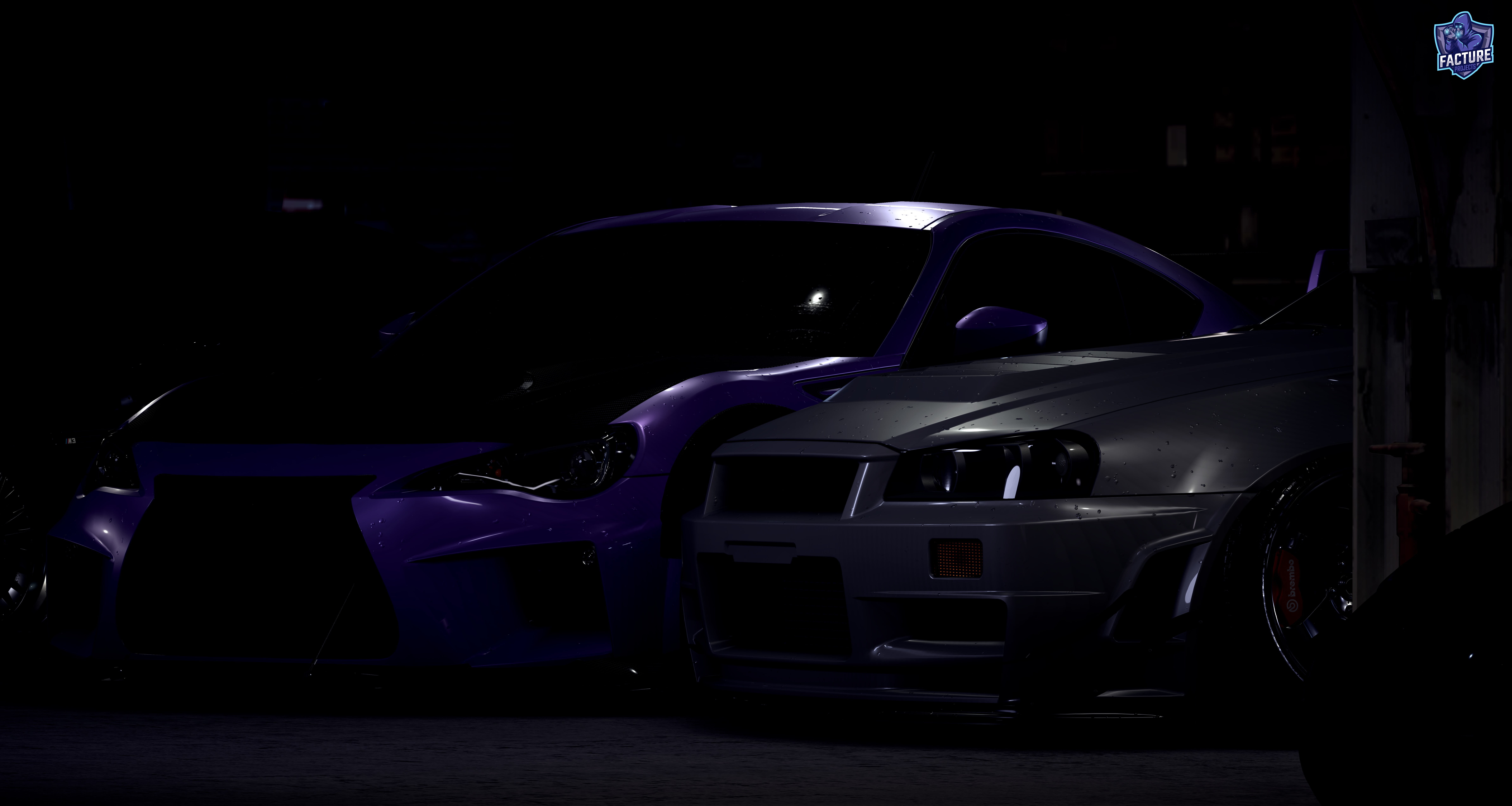 silver, Nissan Skyline GT-R R34, Need for Speed, modified car, Subaru BRZ, purple, 8K, modified, NFS 2015, HD Wallpaper