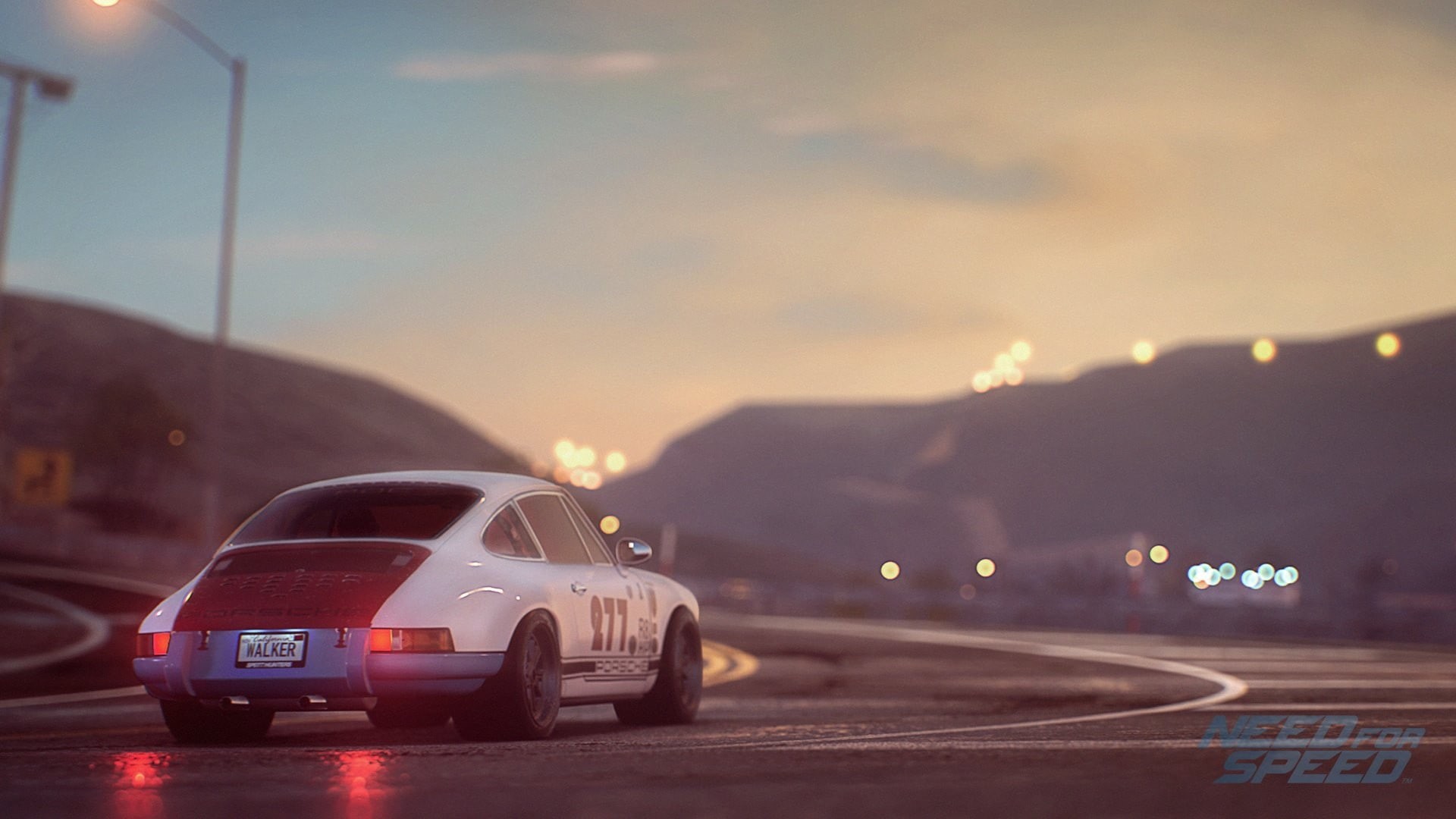 motion, road, city, street, video games, on the move, dusk, motor vehicle, architecture, transportation, car, speed, need for speed, 2015, sky, 1080P, HD Wallpaper