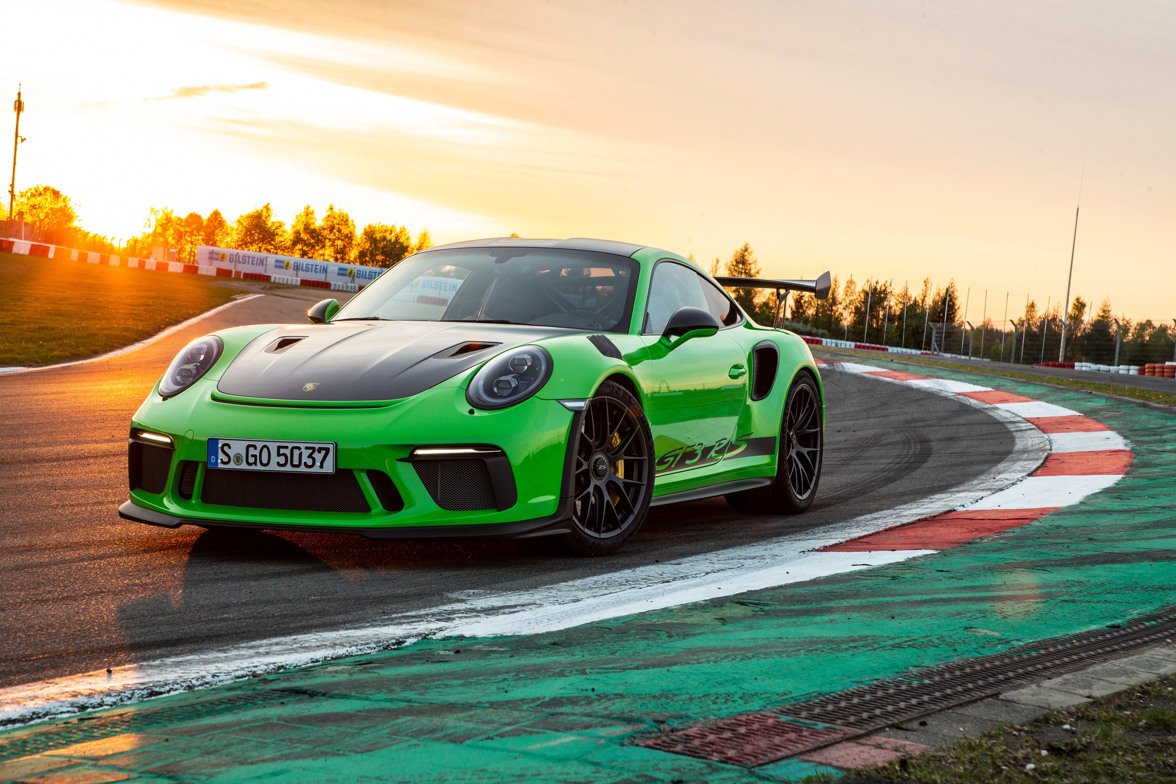 outdoors, Porsche 911 GT3 RS, 4K, sunset, sunlight, transportation, 4K, motor vehicle, land vehicle, road, mode of transportation, car, luxury, on the move, HD Wallpaper