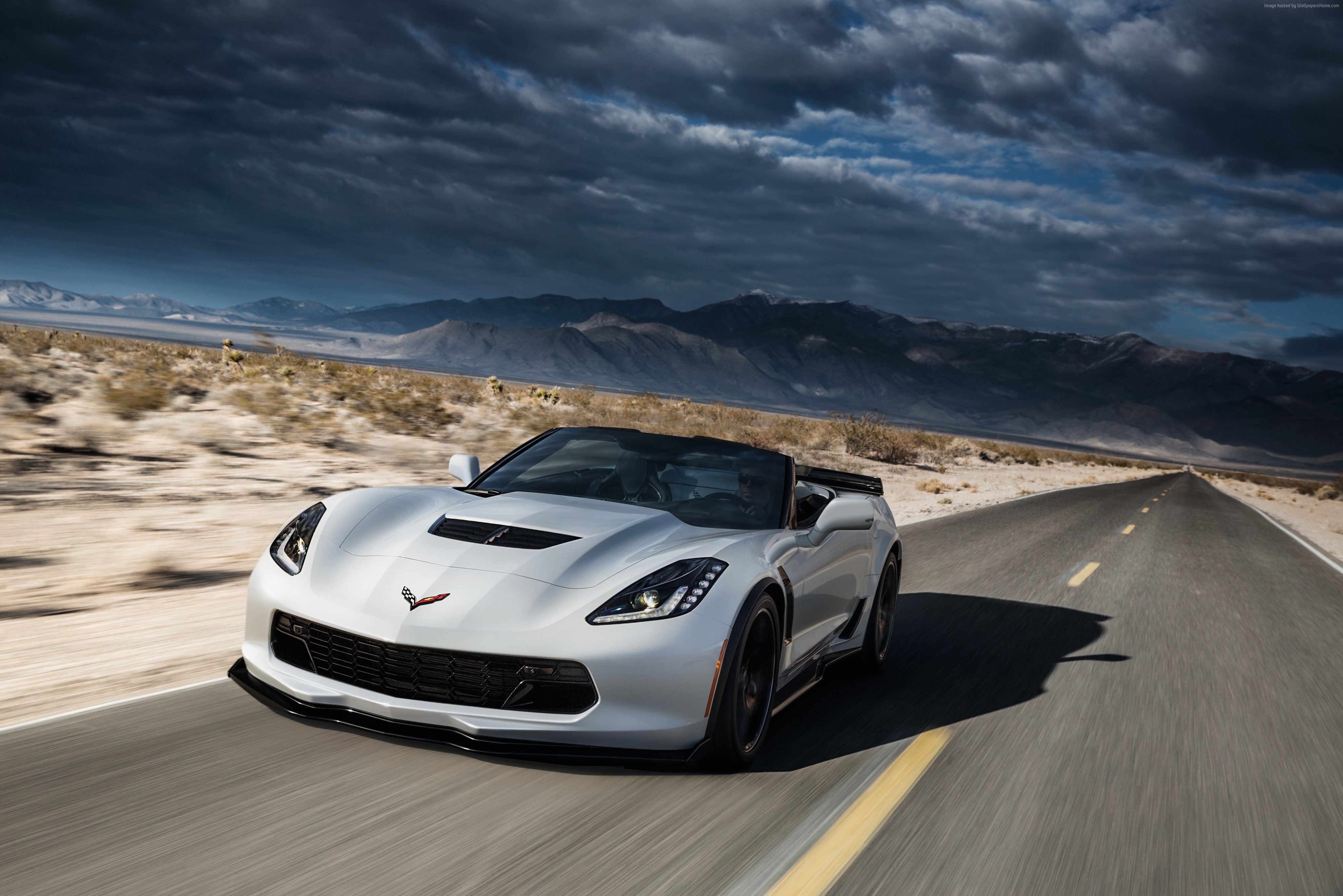 Corvette, 4K, whie, Chevrolet Corvette Z06 Convertible, HD Wallpaper