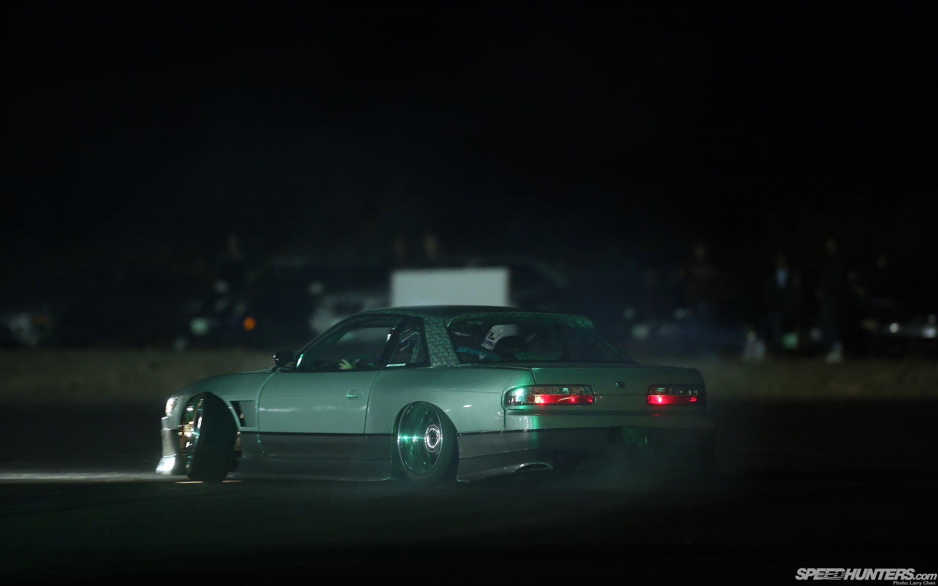 drift, cars, coupe, gray, 1080P, night, nissan, hd, silvia, HD Wallpaper