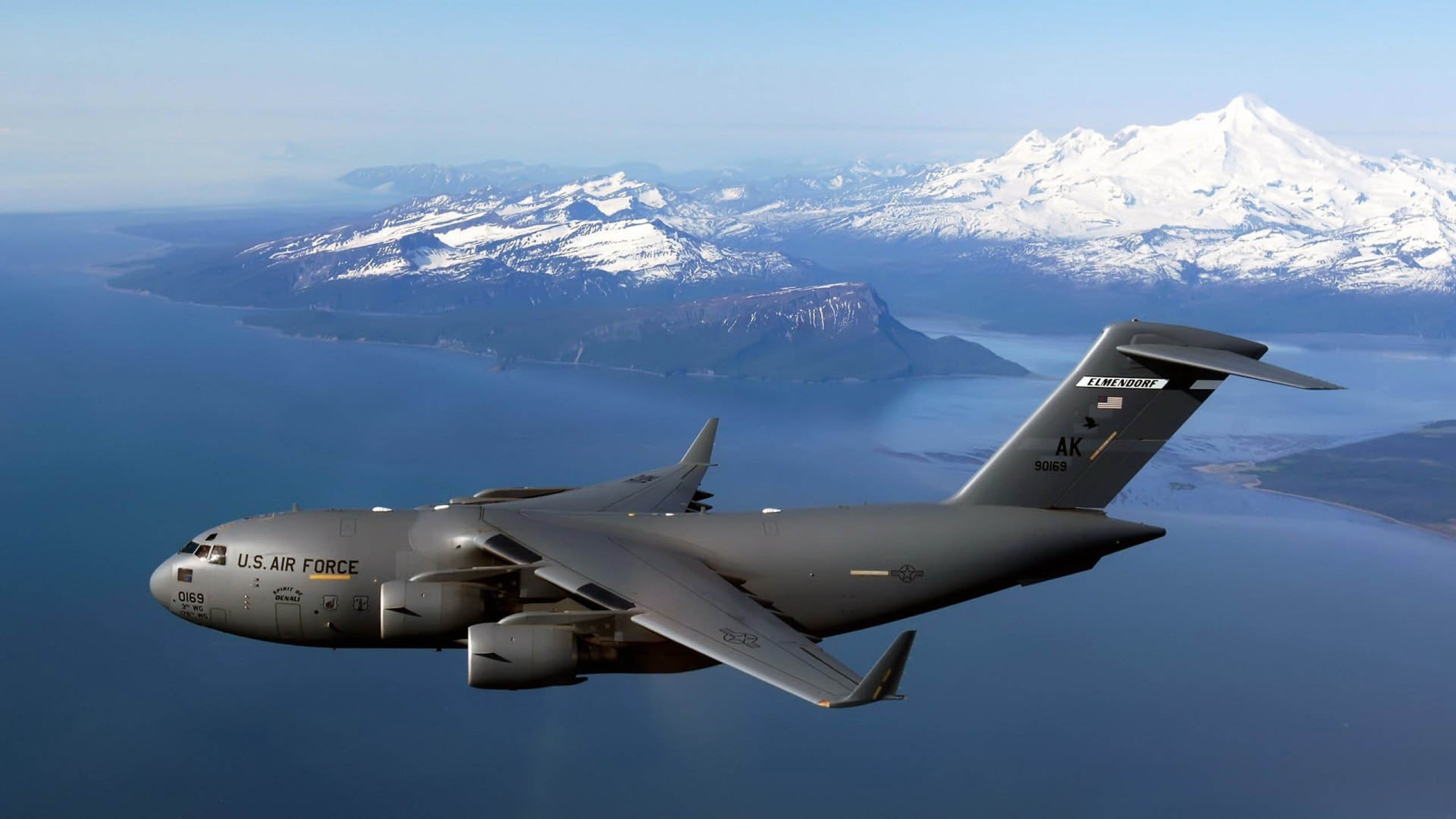 mountain, Boeing C-17 Globemaster III, aircraft, military, nature, aerospace industry, cold temperature, day, beauty in nature, air vehicle, 2K, outdoors, HD Wallpaper