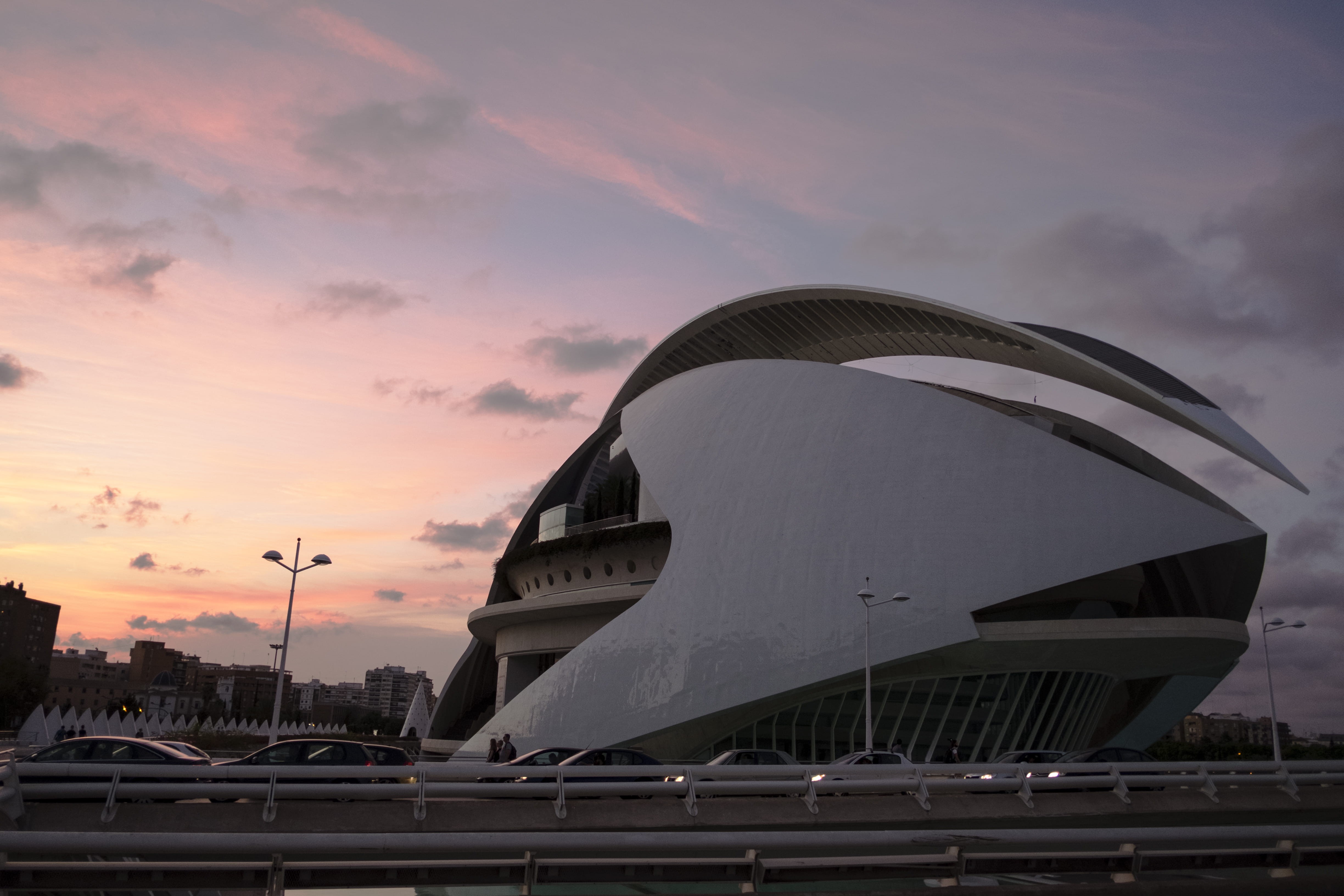 4K, connection, transportation, car, travel, nature, valència, travel destinations, sky, road, motor vehicle, built structure, valencia, ciudad de las artes y las ciencias, HD Wallpaper