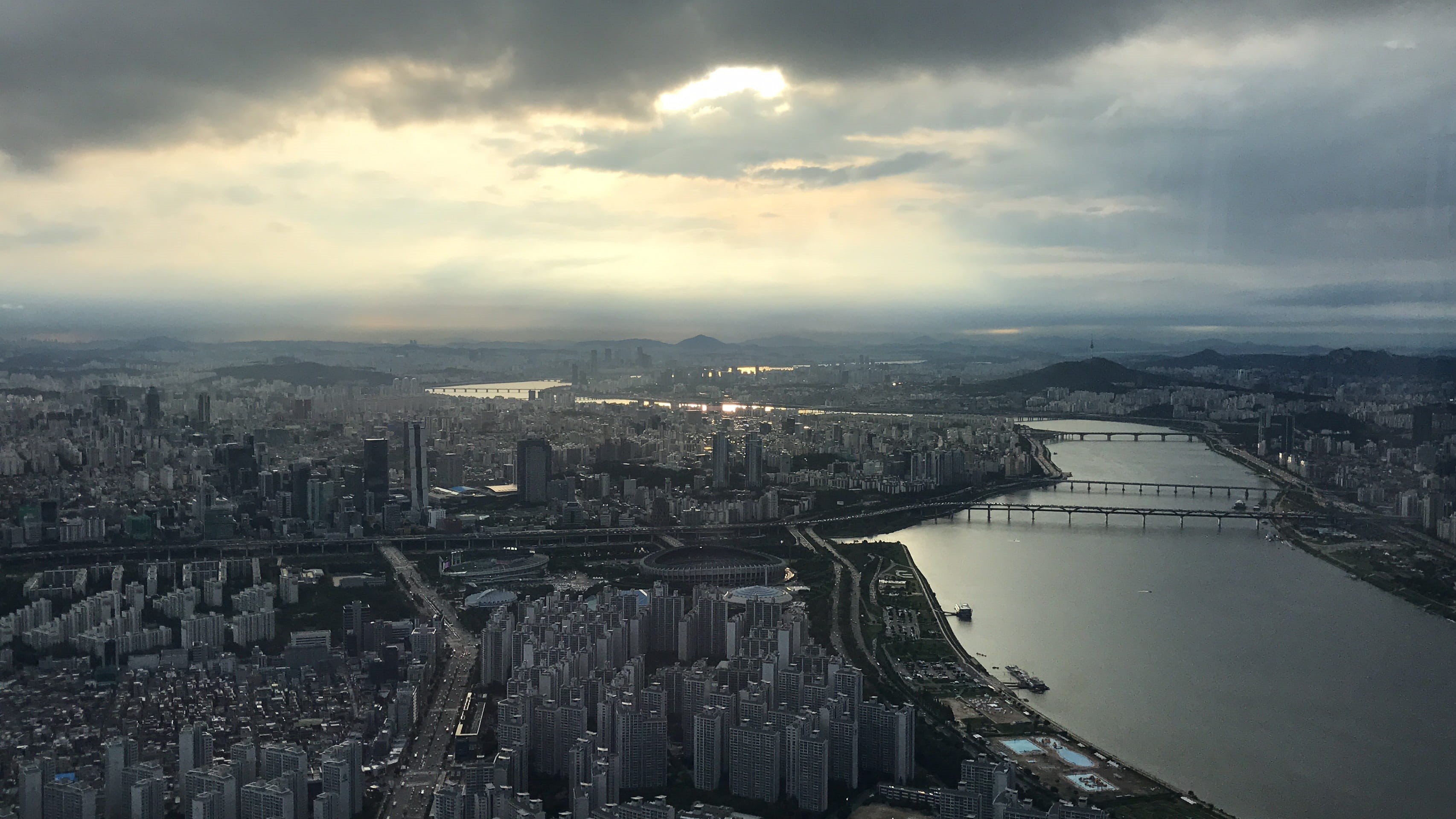 bridge - man made structure, republic of korea, travel, 2K, building, aerial view, skyscraper, south korea, building exterior, office building exterior, HD Wallpaper
