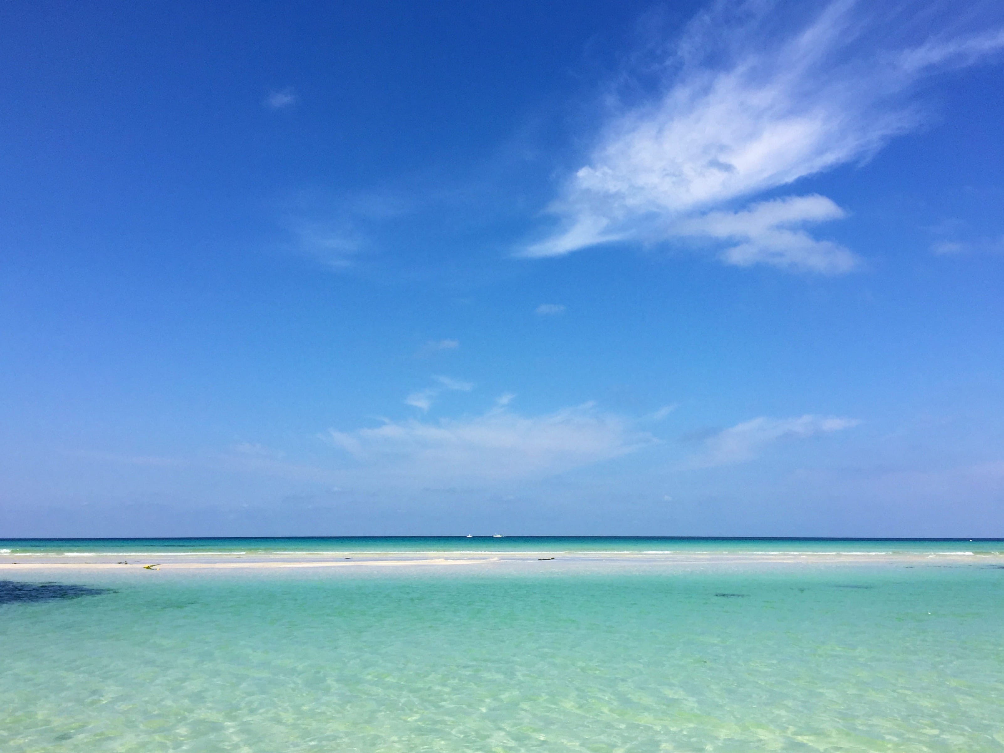 south korea, beach, blue, shallow, idyllic, jeju, scenics - nature, lagoon, 2K, sky, horizon over water, water, land, tranquility, cloud, nature, jeju-si, HD Wallpaper