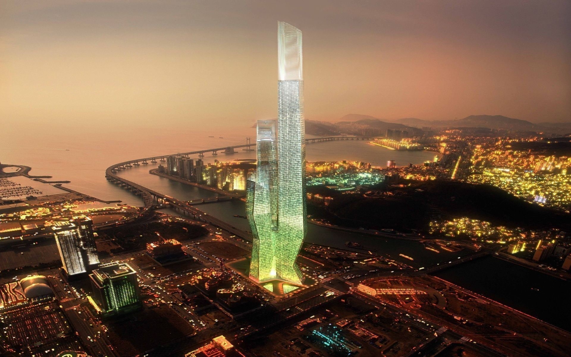 city life, landscape, building exterior, high, travel destinations, curtain, office building exterior, rise, tower, outdoors, 1080P, lights, modern, wall, HD Wallpaper