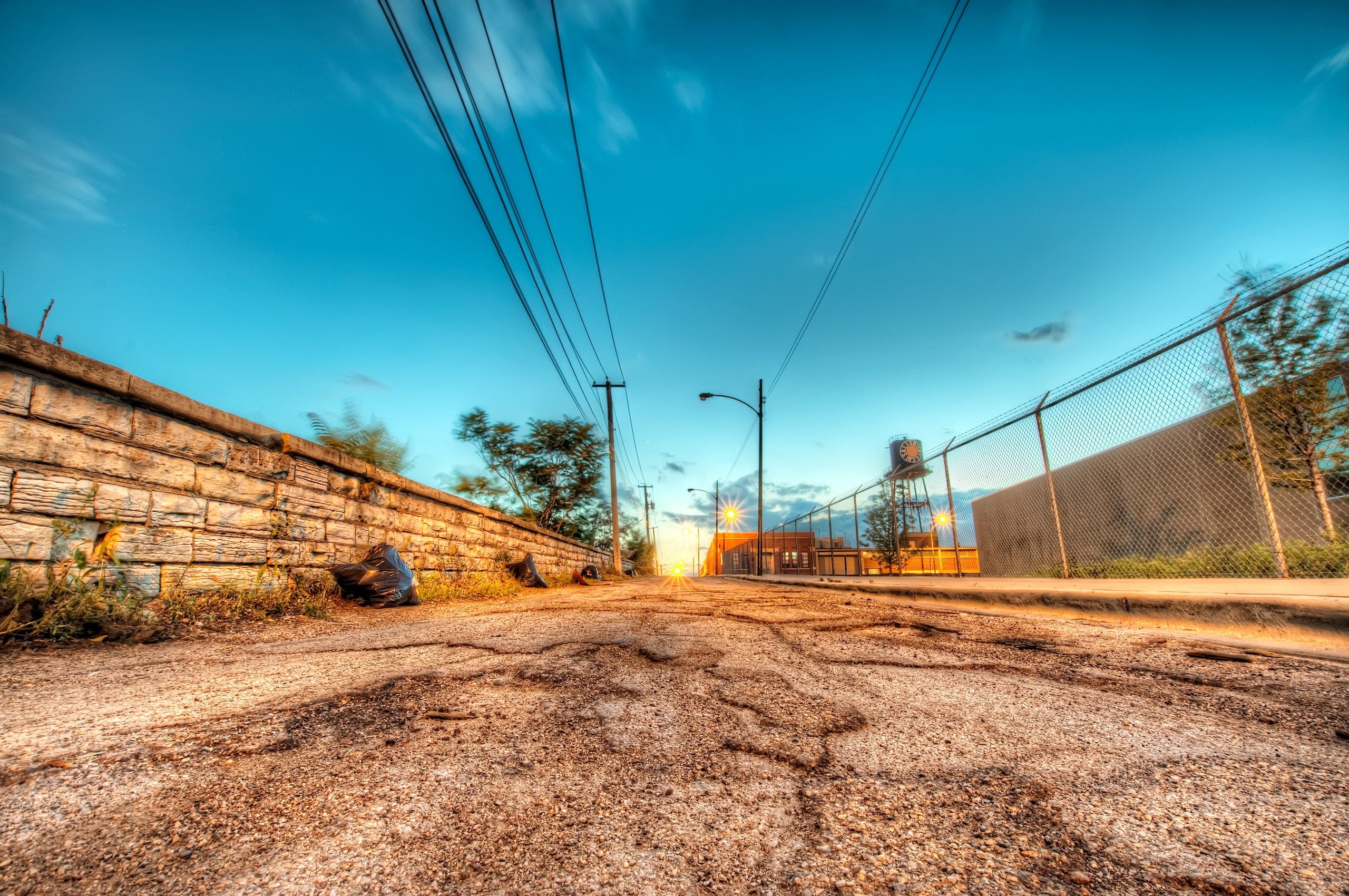 architecture, urban, power line, cloud - sky, street, building exterior, technology, the way forward, no people, HDR, electricity, built structure, electricity pylon, HD Wallpaper