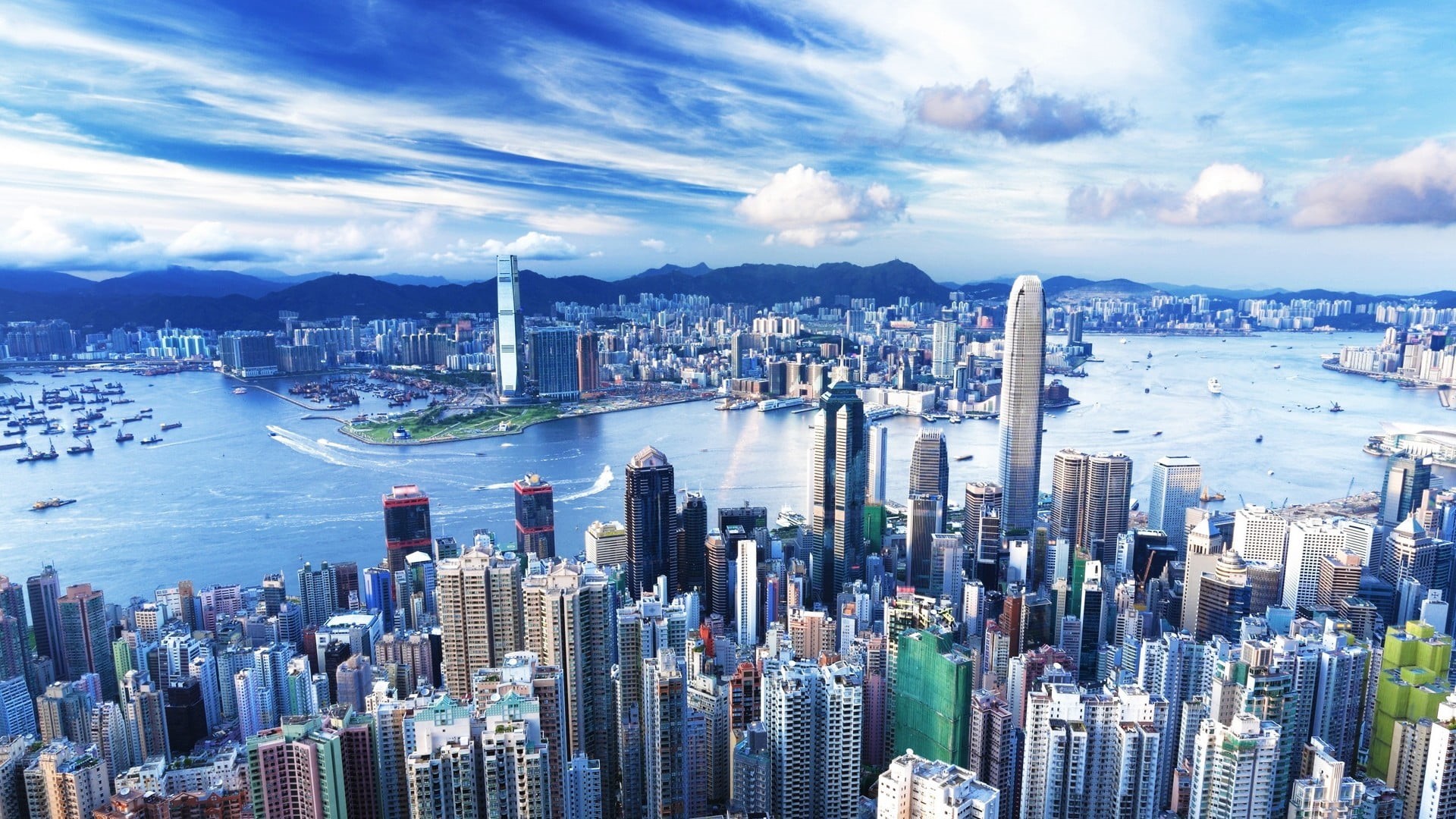 development, cityscape, building, residential district, skyscraper, travel destinations, urban skyline, 1080P, office building exterior, nature, harbor, HD Wallpaper