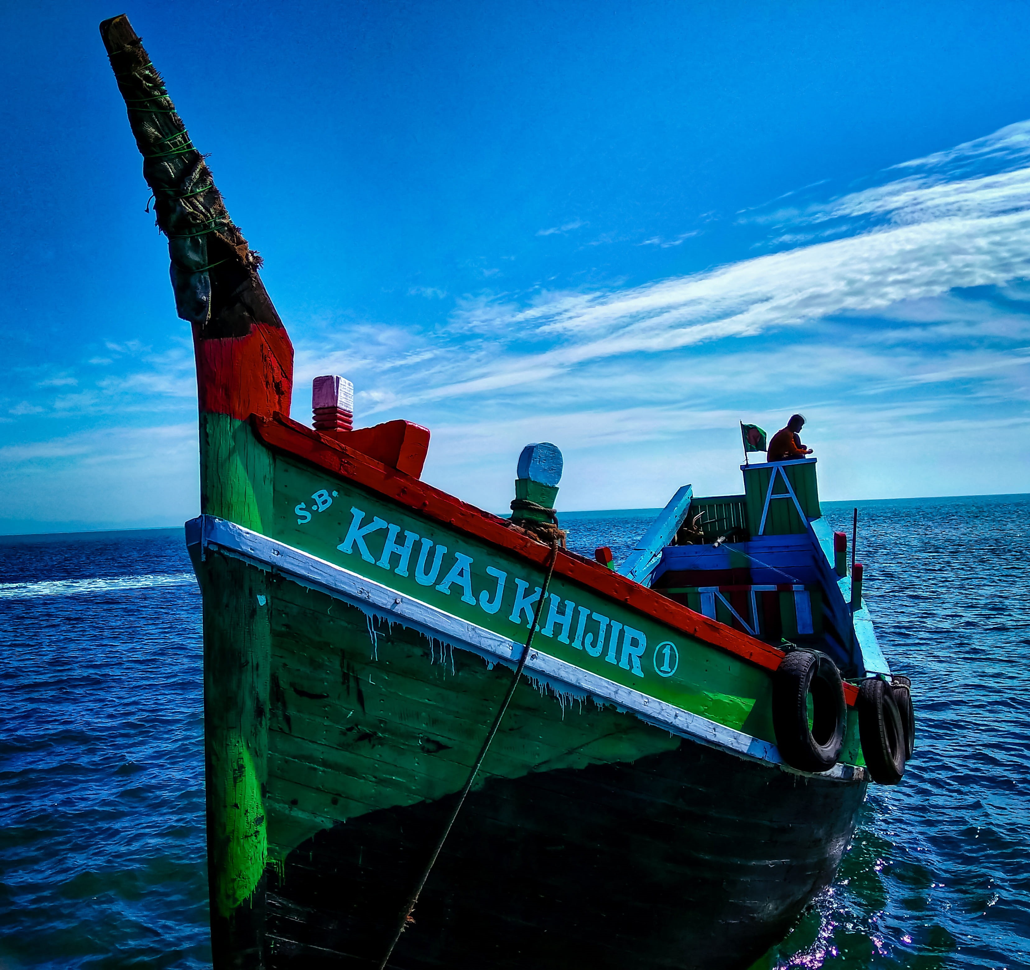 cloud - sky, ocean, human, travel, vessel, beach, no people, fishing boat, saint martins island, bangladesh, island, tranquility, beautiful, transportation, HD Wallpaper