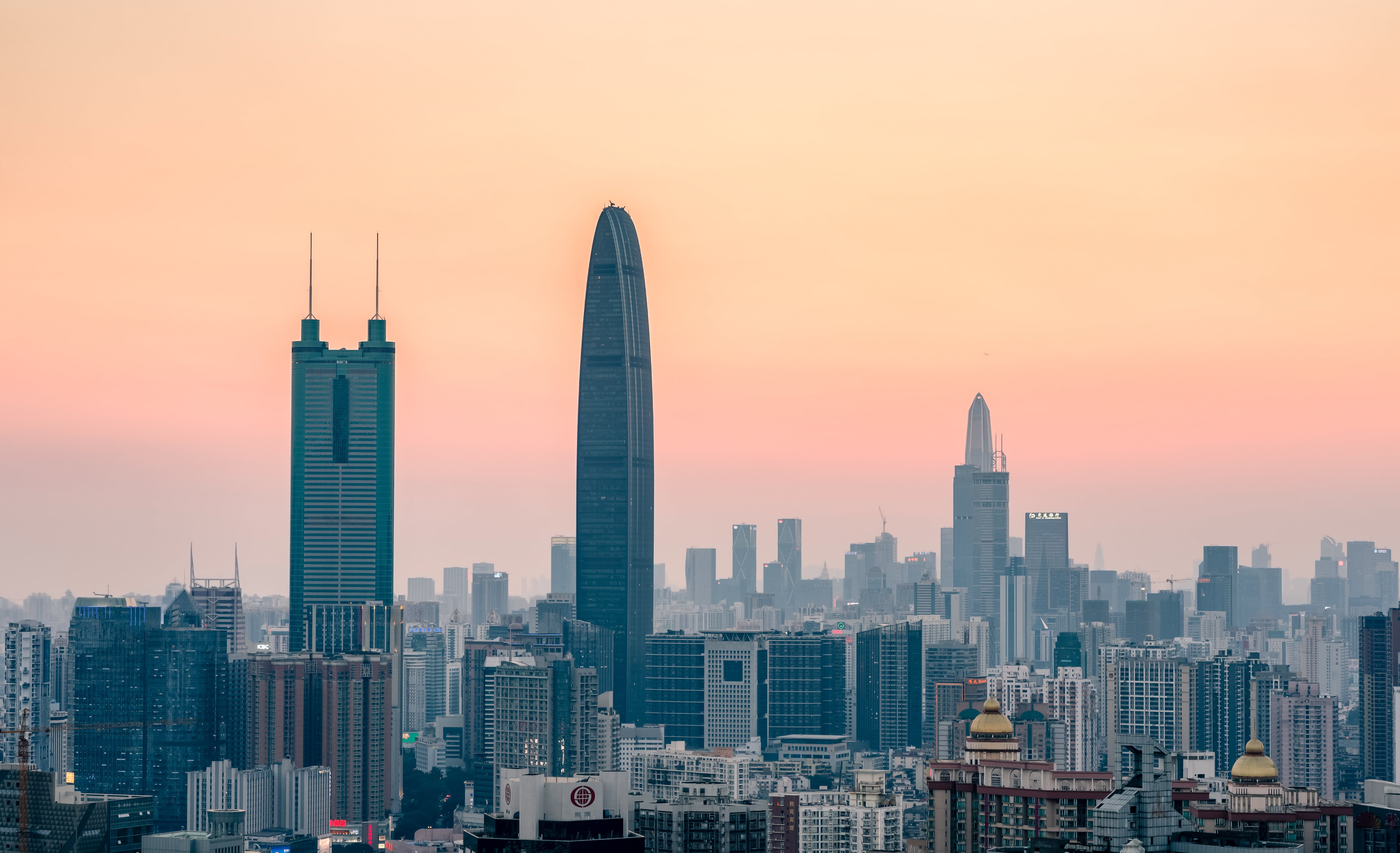 sky, building, city, China, Shenzhen, 5K, HD Wallpaper