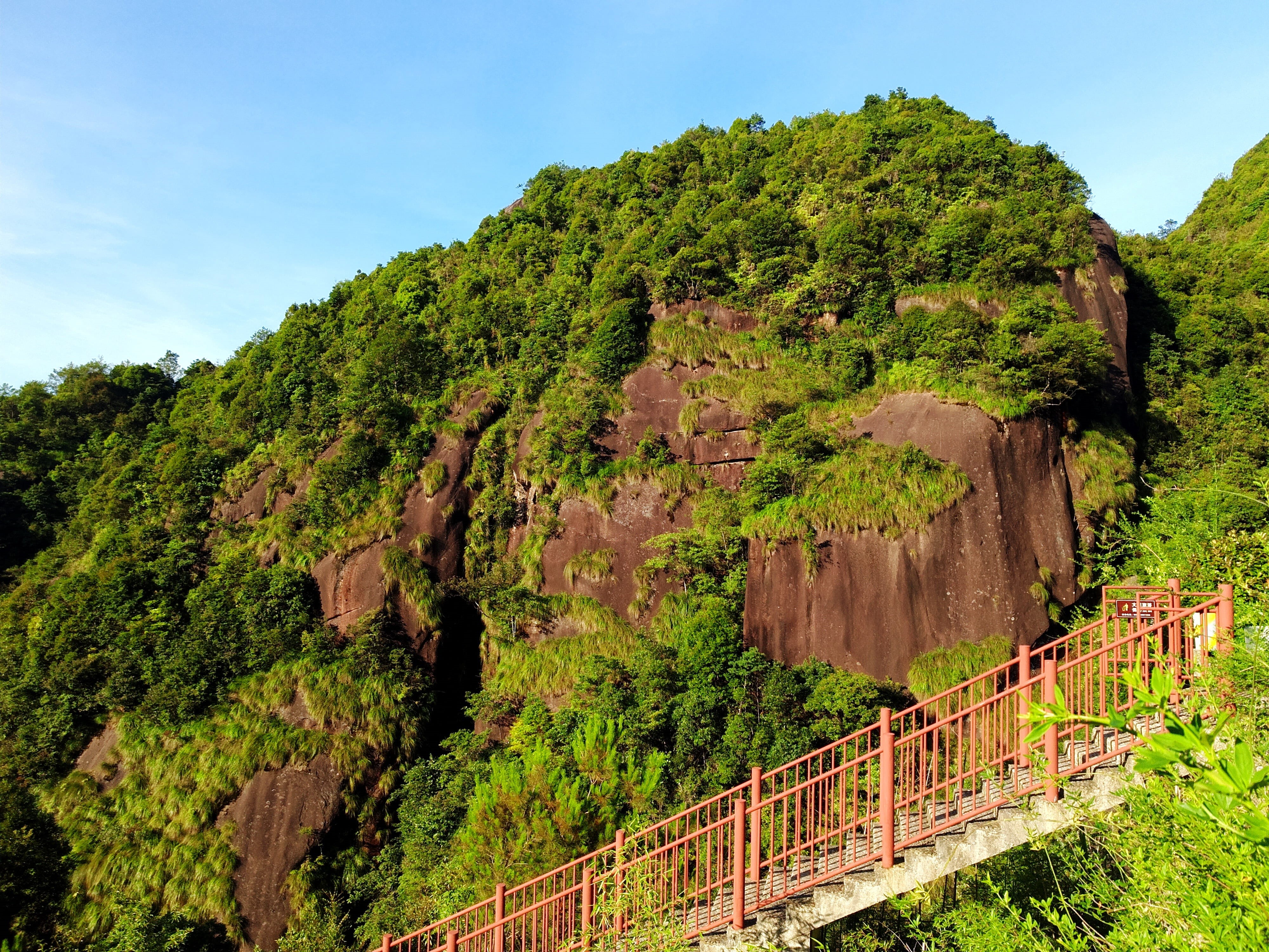 beauty in nature, rock, tranquil scene, railing, green color, tree, scenics - nature, plant, land, kowloon hole, day, tranquility, boundary, non-urban scene, HD Wallpaper