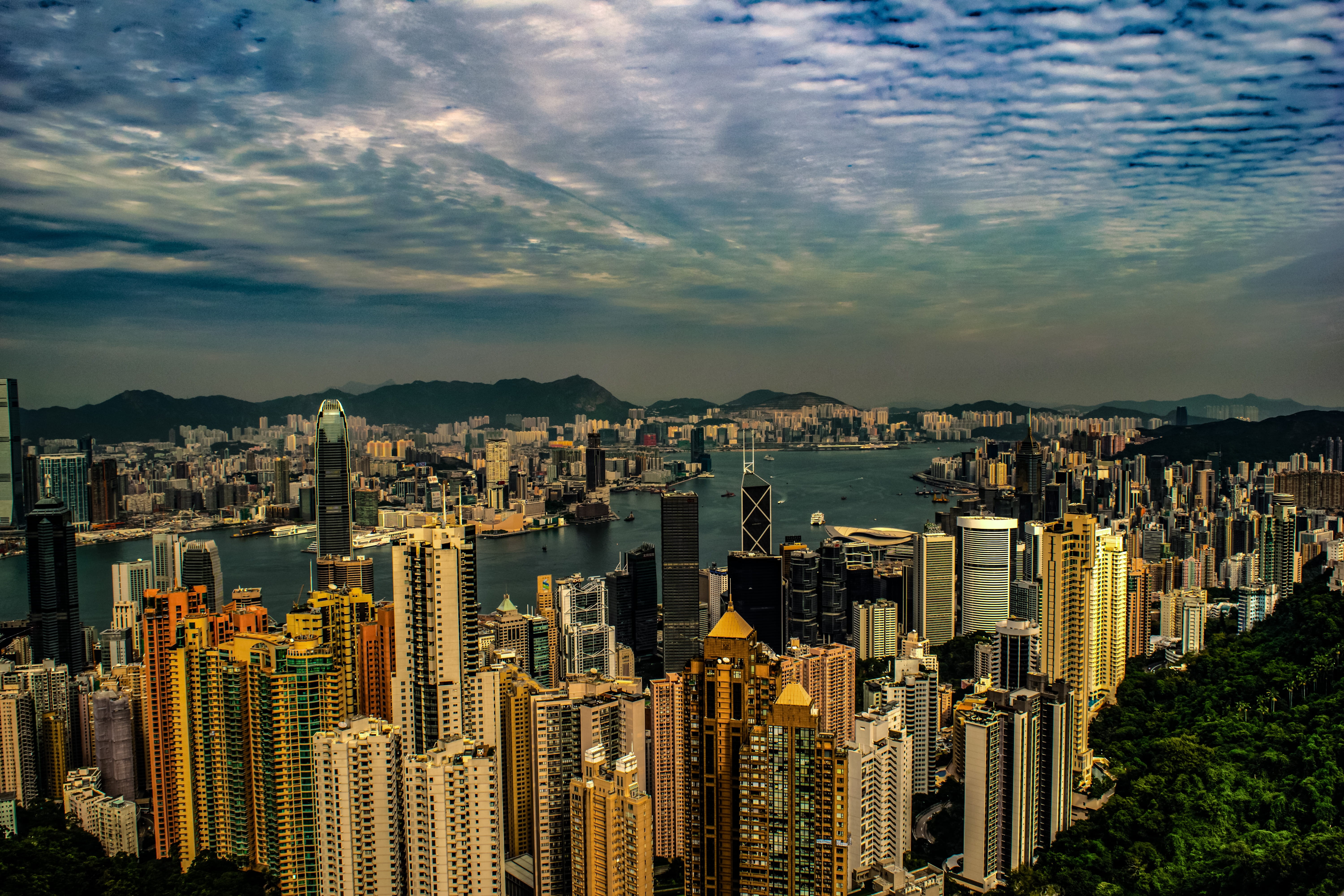 sky, outdoors, nature, cityscape, building exterior, office building exterior, traveling, view, residential district, water, apartment, building, city, HD Wallpaper