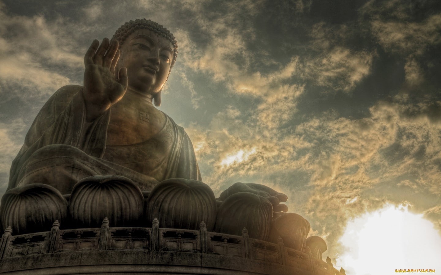 statue, Buddha, Tian Tan Buddha, meditation, religion, 720P, evening, HD Wallpaper