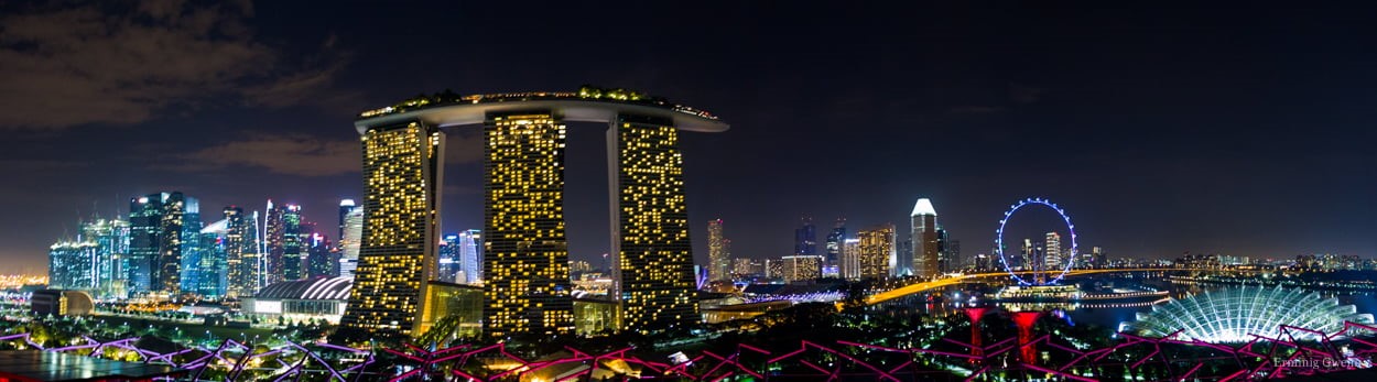 nighty, des, rise, manège, photo, Marina Bay Sands, panorama, de, buildings, tower, tour, asia, illuminated, centre-ville, by night, Vert, Safdie, Garden, HD Wallpaper