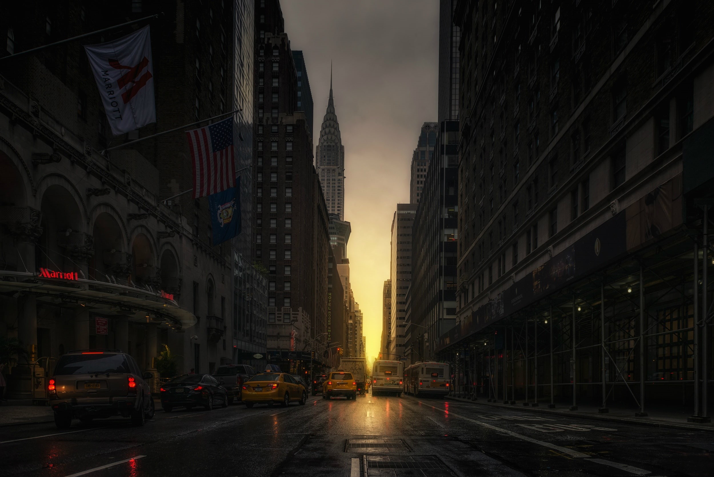 taxi, street, 1080P, Manhattanhenge, machine, HD Wallpaper