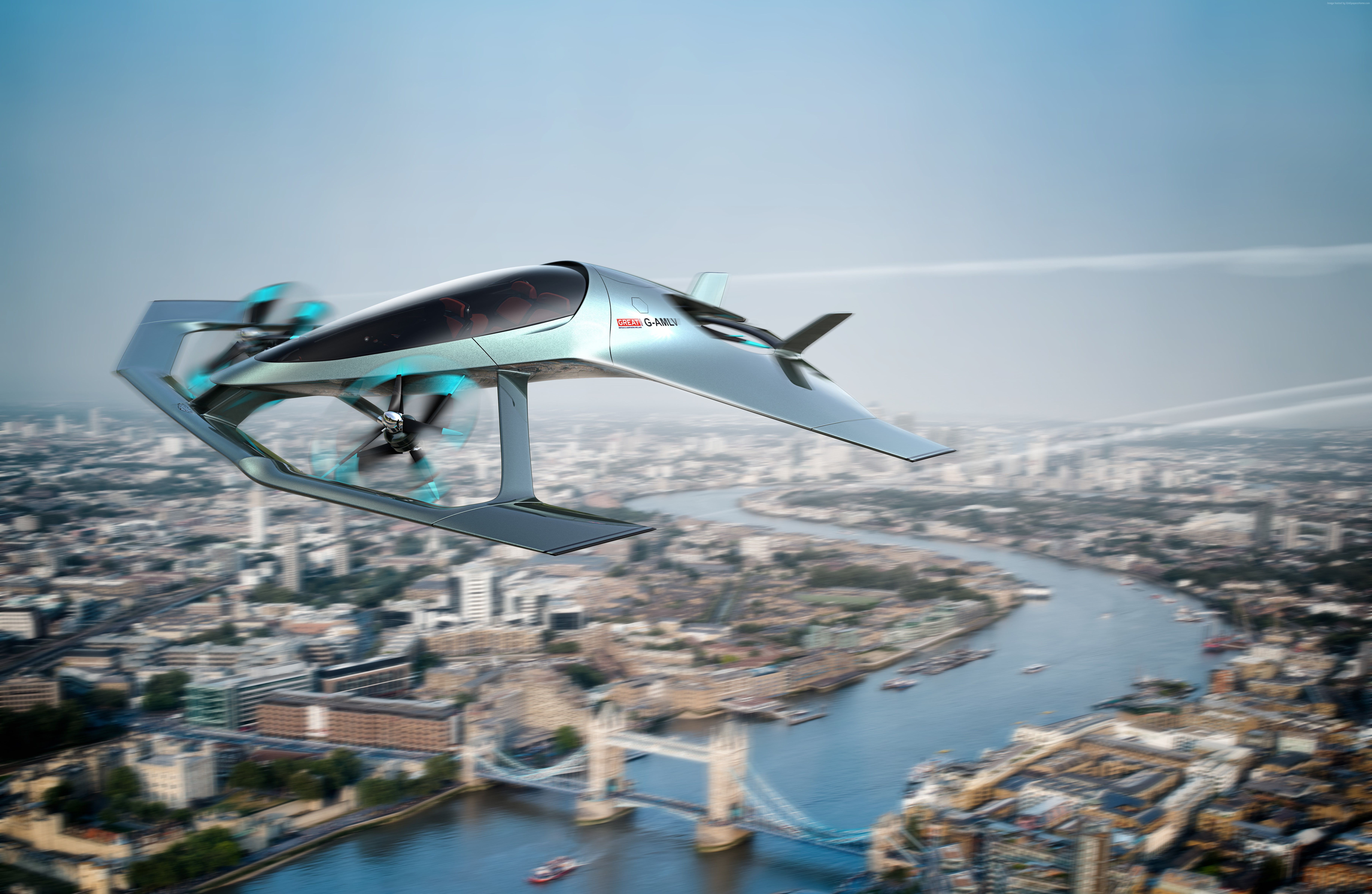 5K, Flying Taxi, Aston Martin VVC, 8K, HD Wallpaper
