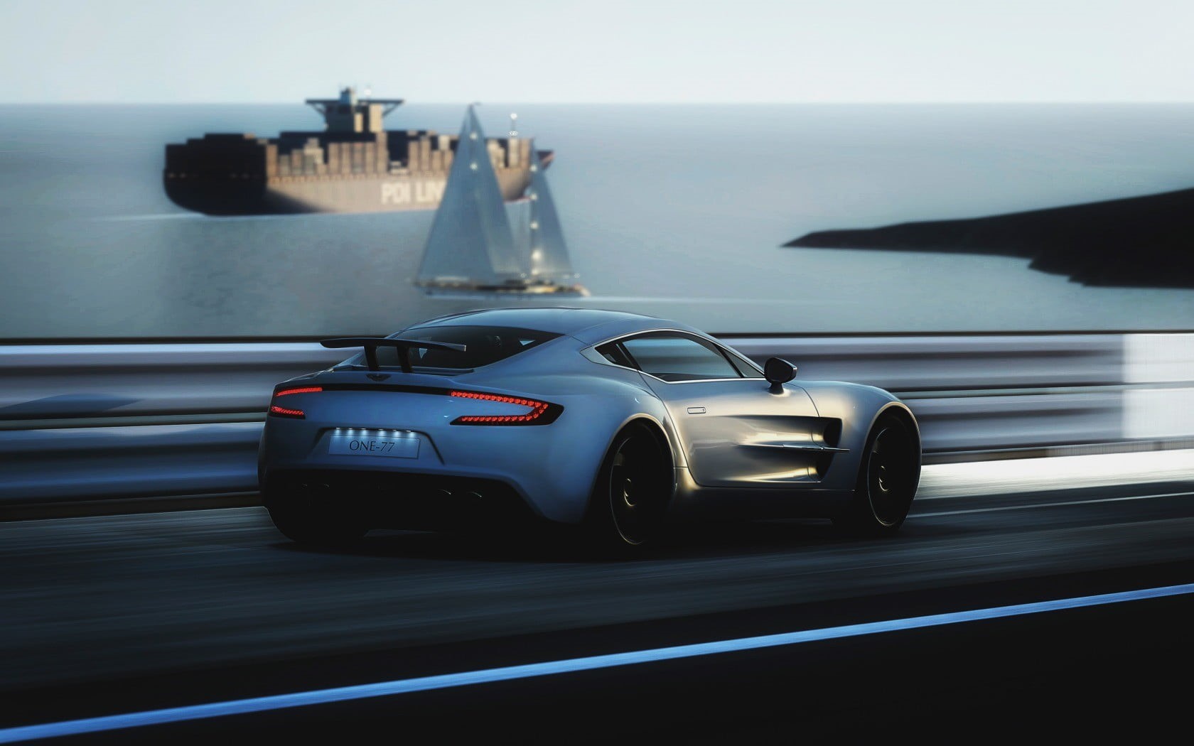 travel, sky, photography, sports car, car, One-77, water, motor vehicle, wheel, transportation, land vehicle, cargo, blurred motion, motion, on the move, HD Wallpaper