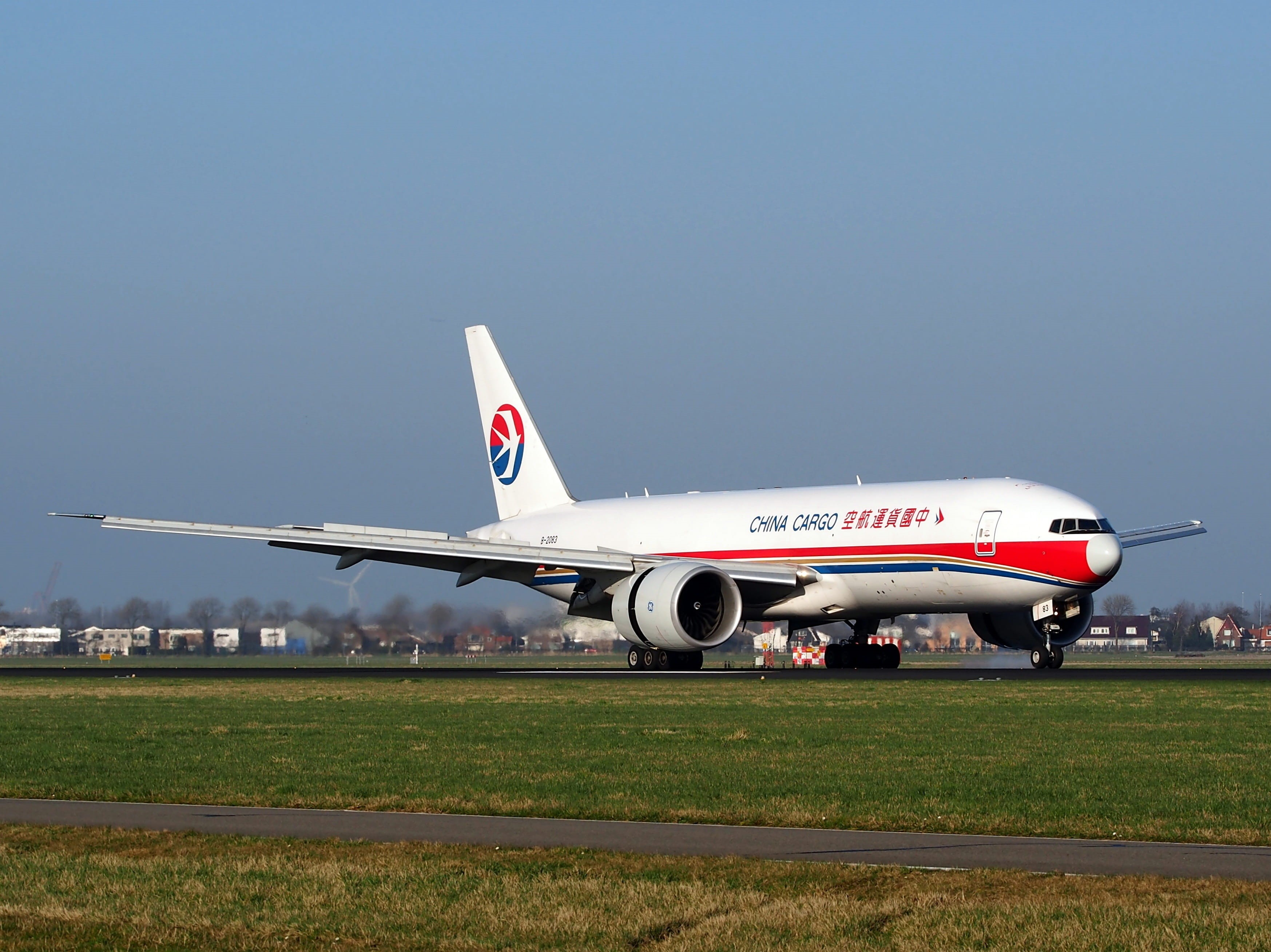 airport runway, flying, taking off, landing, aircraft wing, boeing, luxury, aviation, air vehicle, 2K, jet, nature, China Cargo Airlines, airport, grass, HD Wallpaper