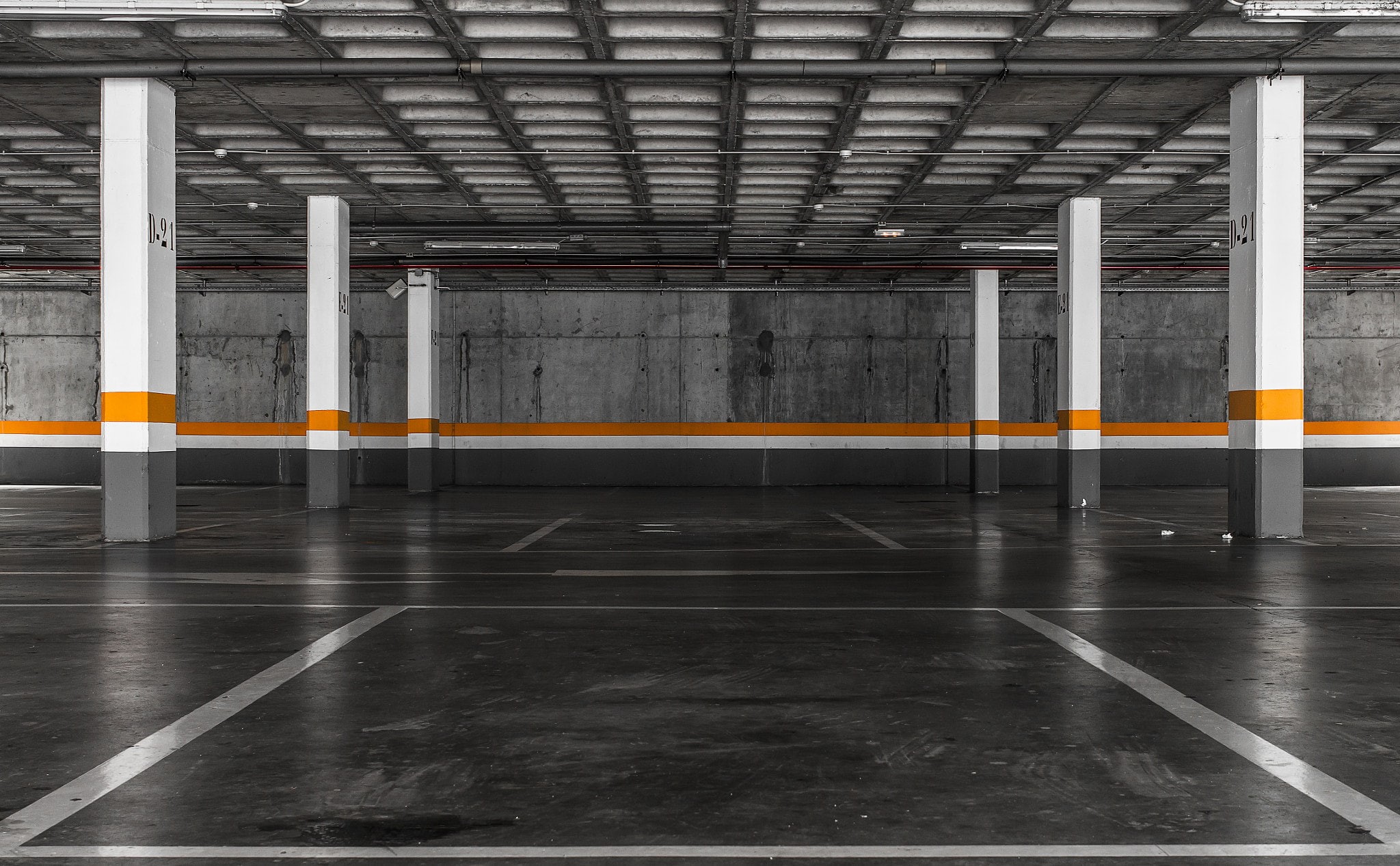 Garages, 1080P, Cesar Bazkez, Parking Lot, architecture, HD Wallpaper
