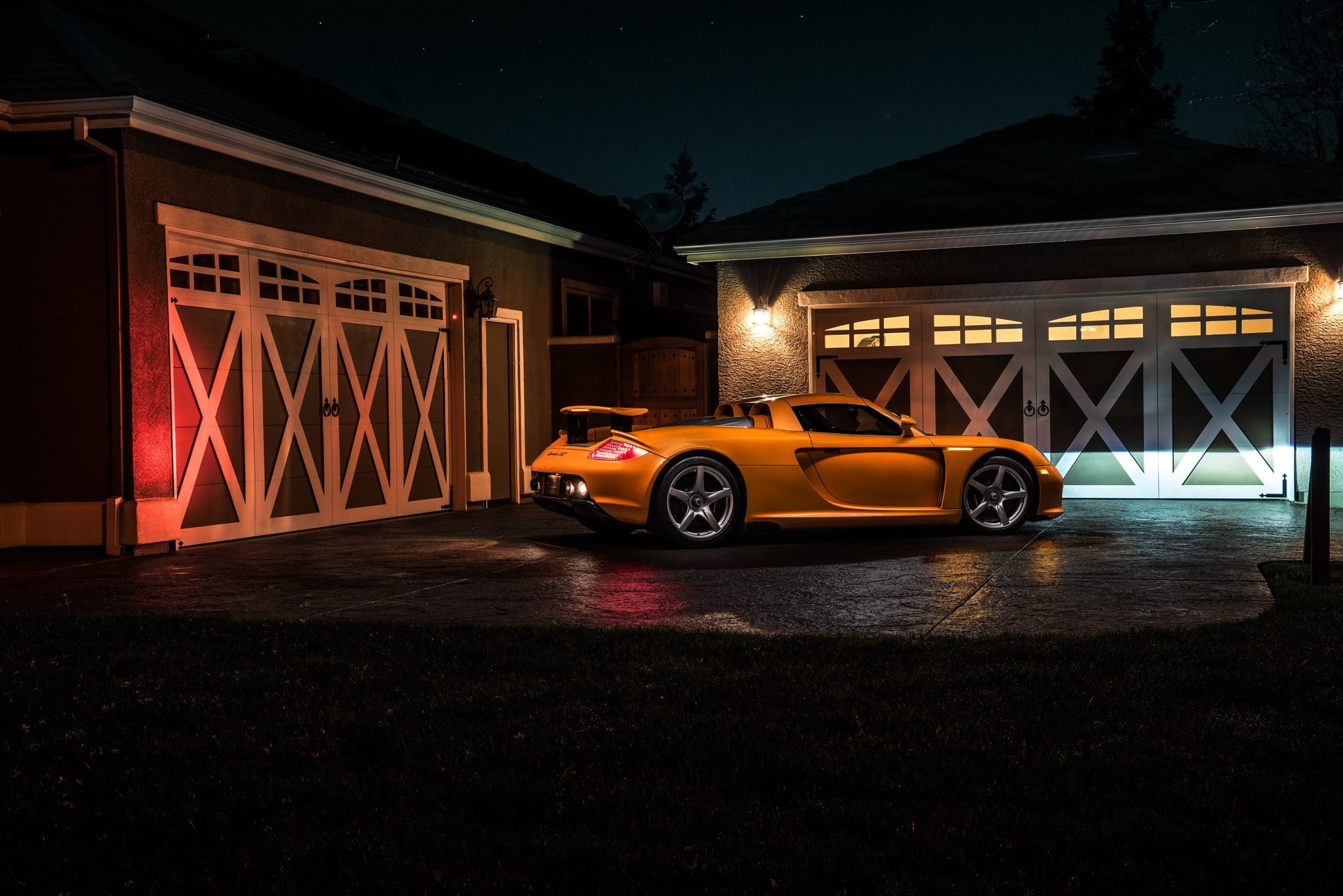 car, Porsche, 1080P, Porsche Carrera GT, Garage, vehicle, HD Wallpaper