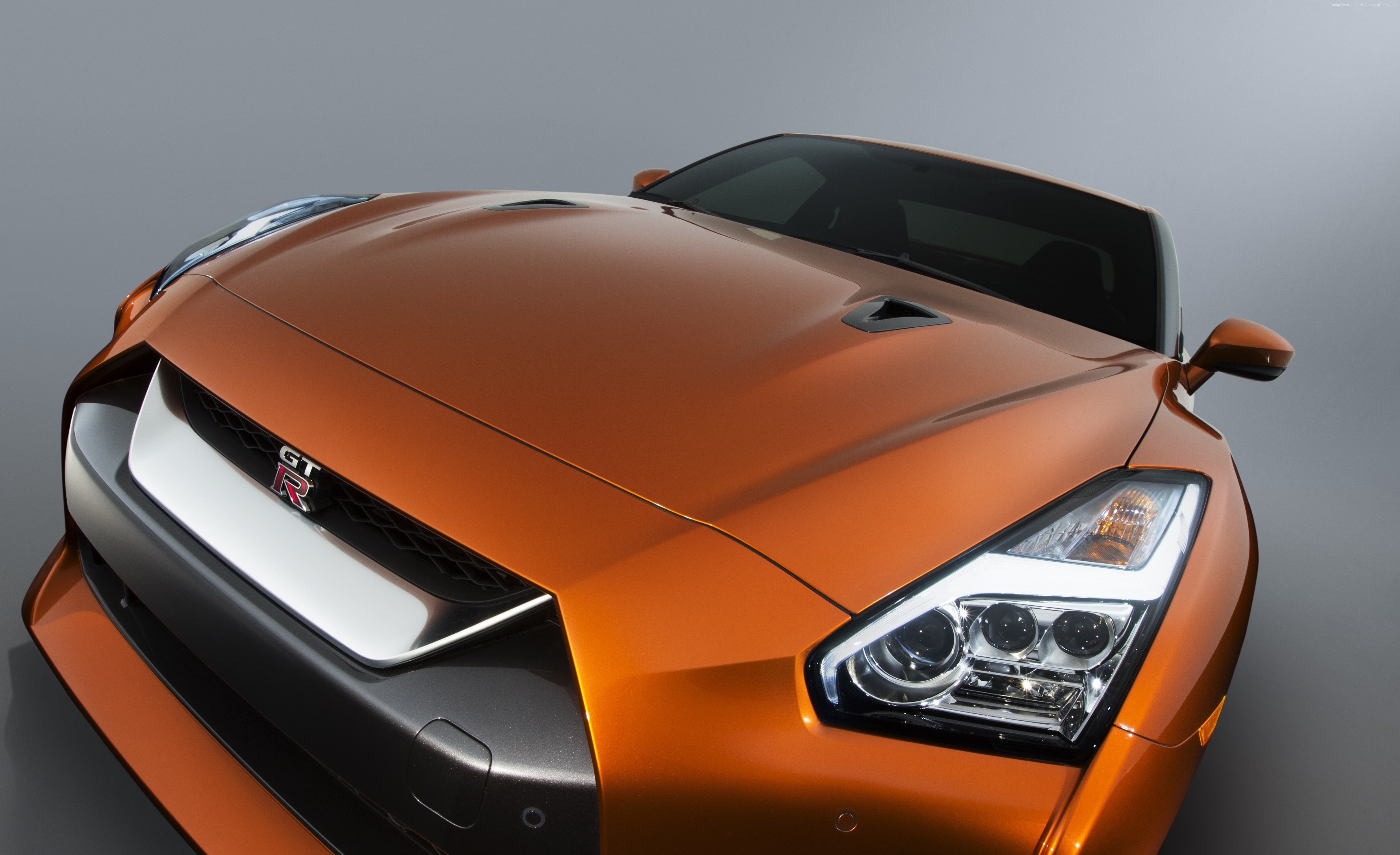 supercar, 4K, Nissan GTR, orange, HD Wallpaper