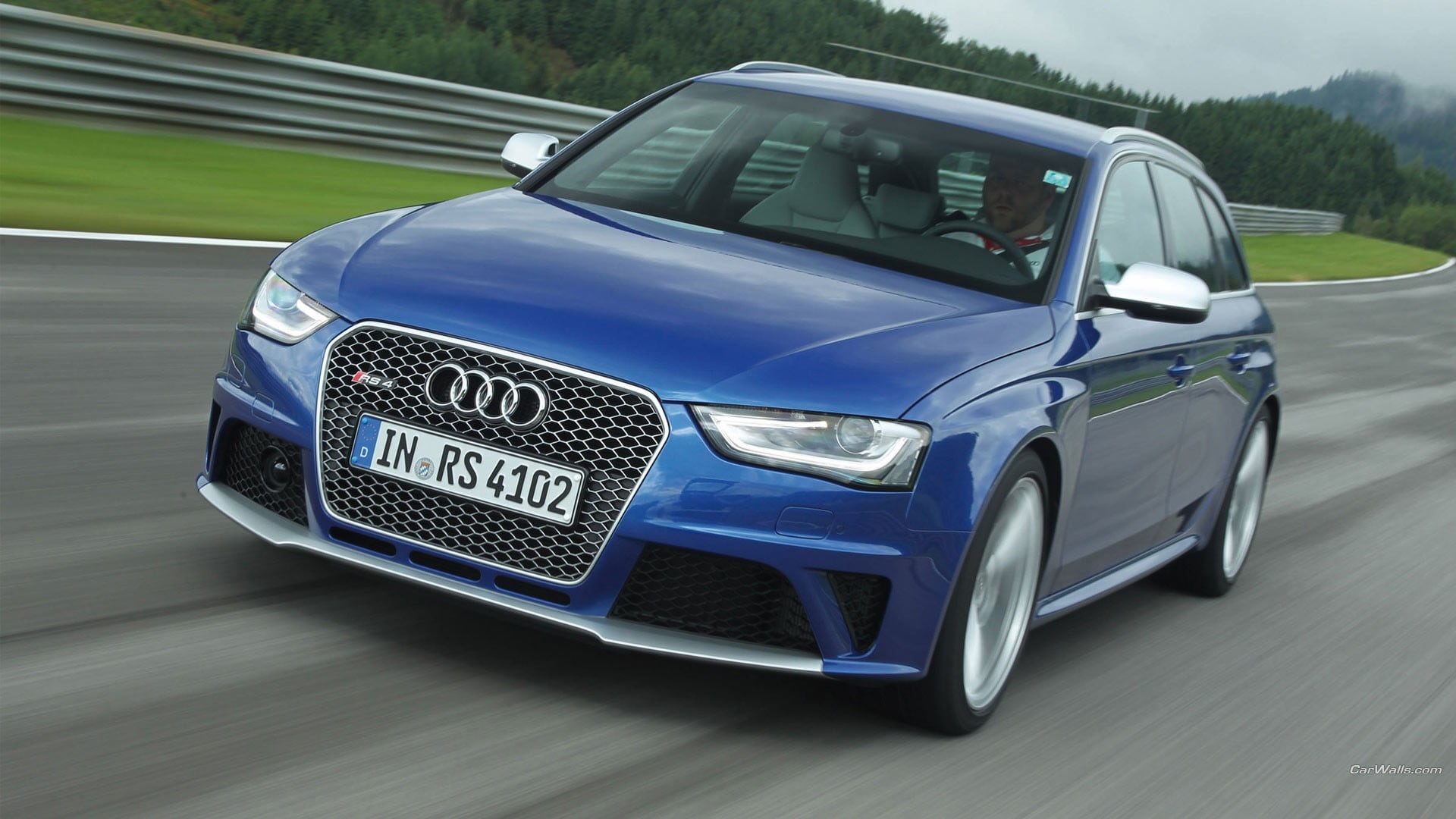 audi, chrome, retro styled, land vehicle, metal, blue, luxury, wheel, road, blurred motion, outdoors, headlight, reflection, sedan, Audi RS4, driving, car, HD Wallpaper