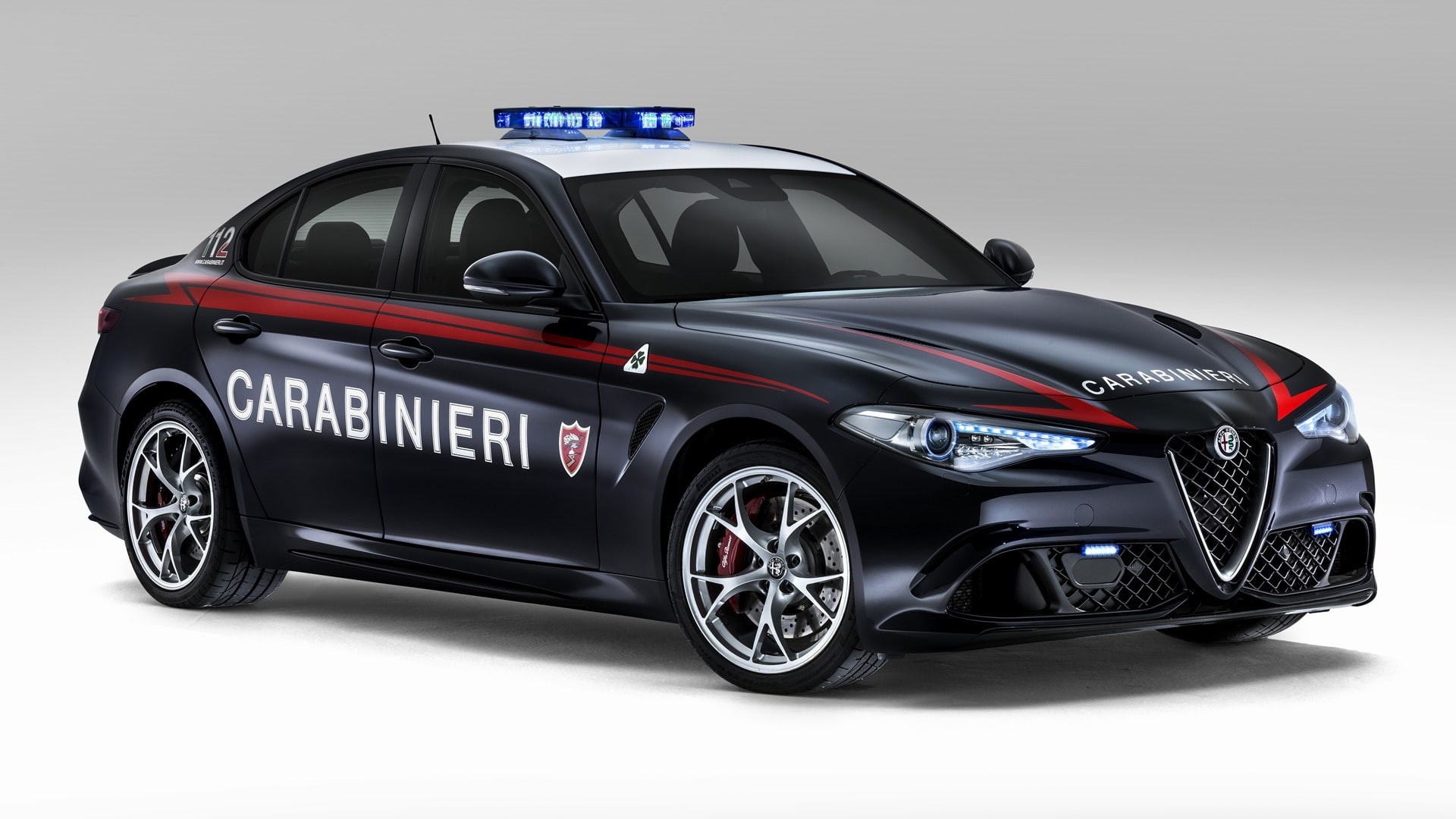 romeo, 1080P, quadrifoglio, carabinieri, 2016, giulia, alfa, HD Wallpaper