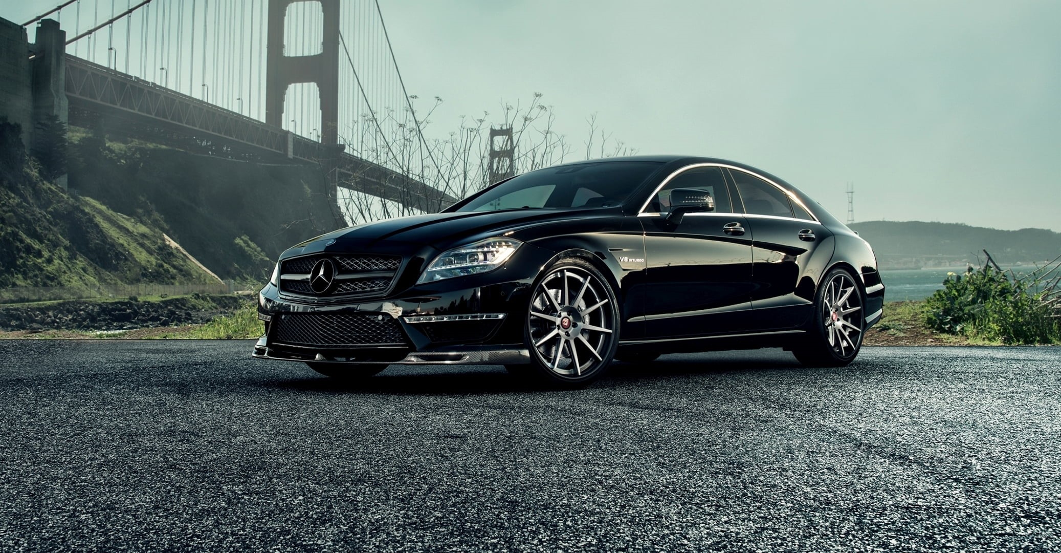 travel, old-fashioned, grille, design, 1080P, 2015, land Vehicle, CLS 63, front View, engine, retro Styled, nature, transportation, C218, road, sports Car, HD Wallpaper