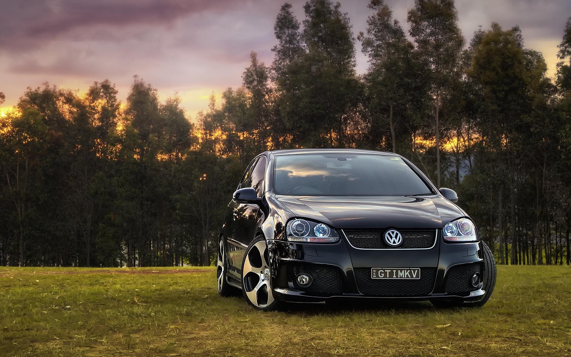 cars, volkswagen golf, golf, sedan, black, volkswagen, 1920x1200, gti, 1080P, HD Wallpaper