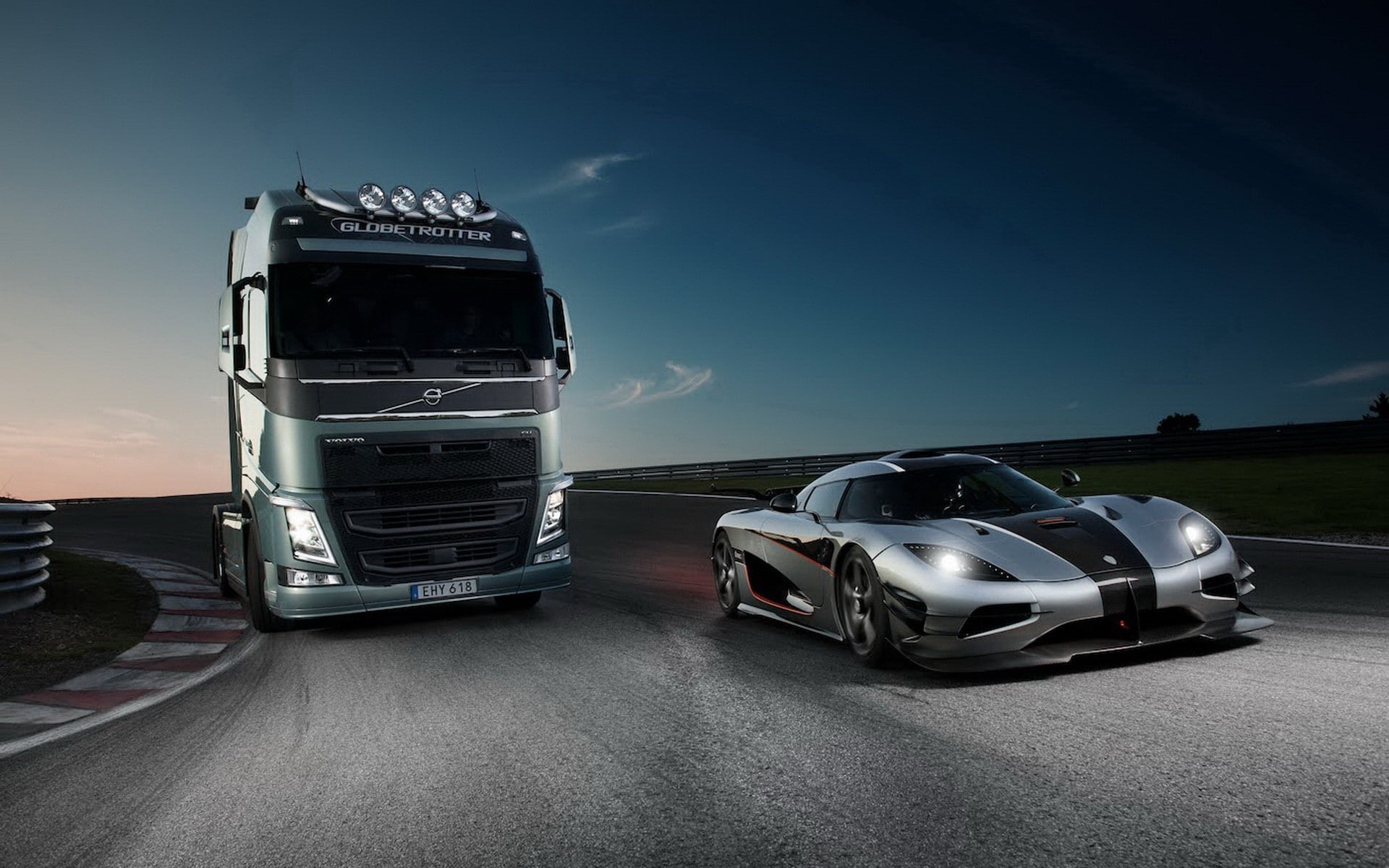1080P, Koenigsegg Agera, Sweden, Volvo, car, Koenigsegg, lorry, HD Wallpaper