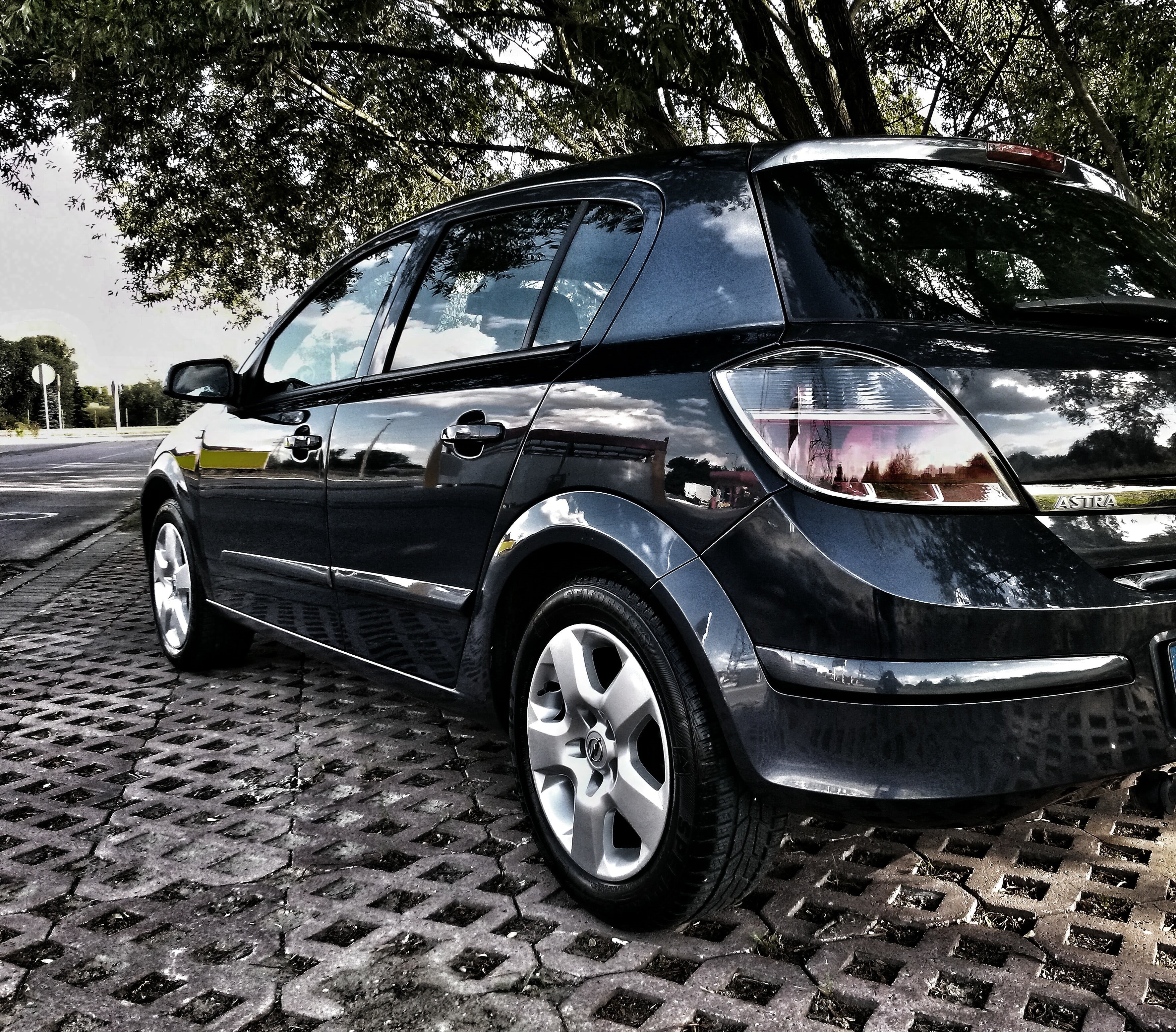 black, door, black color, mode of transportation, street, silver colored, motor vehicle, tire, stationary, Opel, tree, retro styled, outdoors, road, nature, HD Wallpaper
