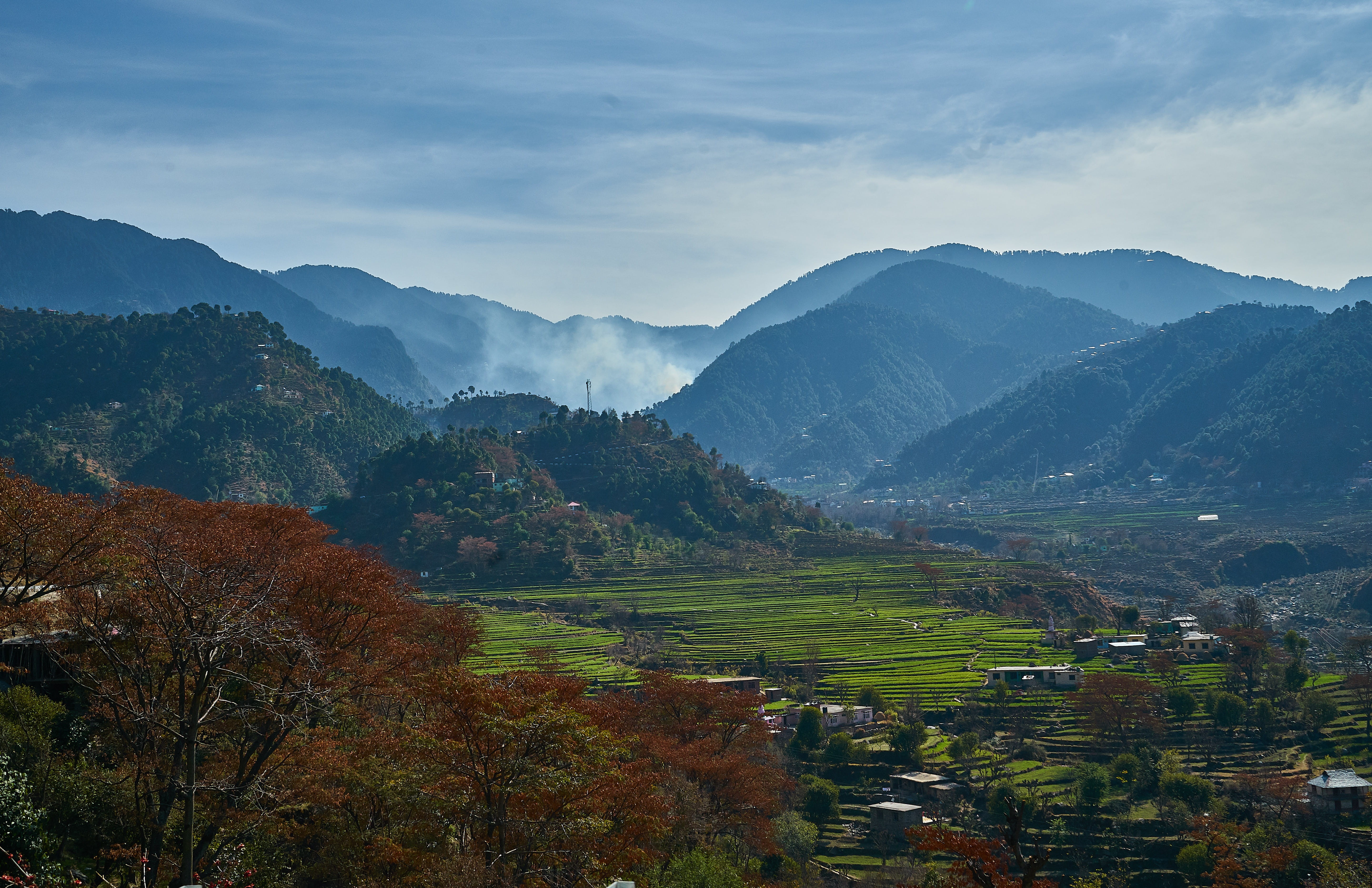 nature, environment, plant, non-urban scene, mountain range, field, sky, day, village, growth, mountains, landscape, cloud - sky, idyllic, beauty in nature, HD Wallpaper