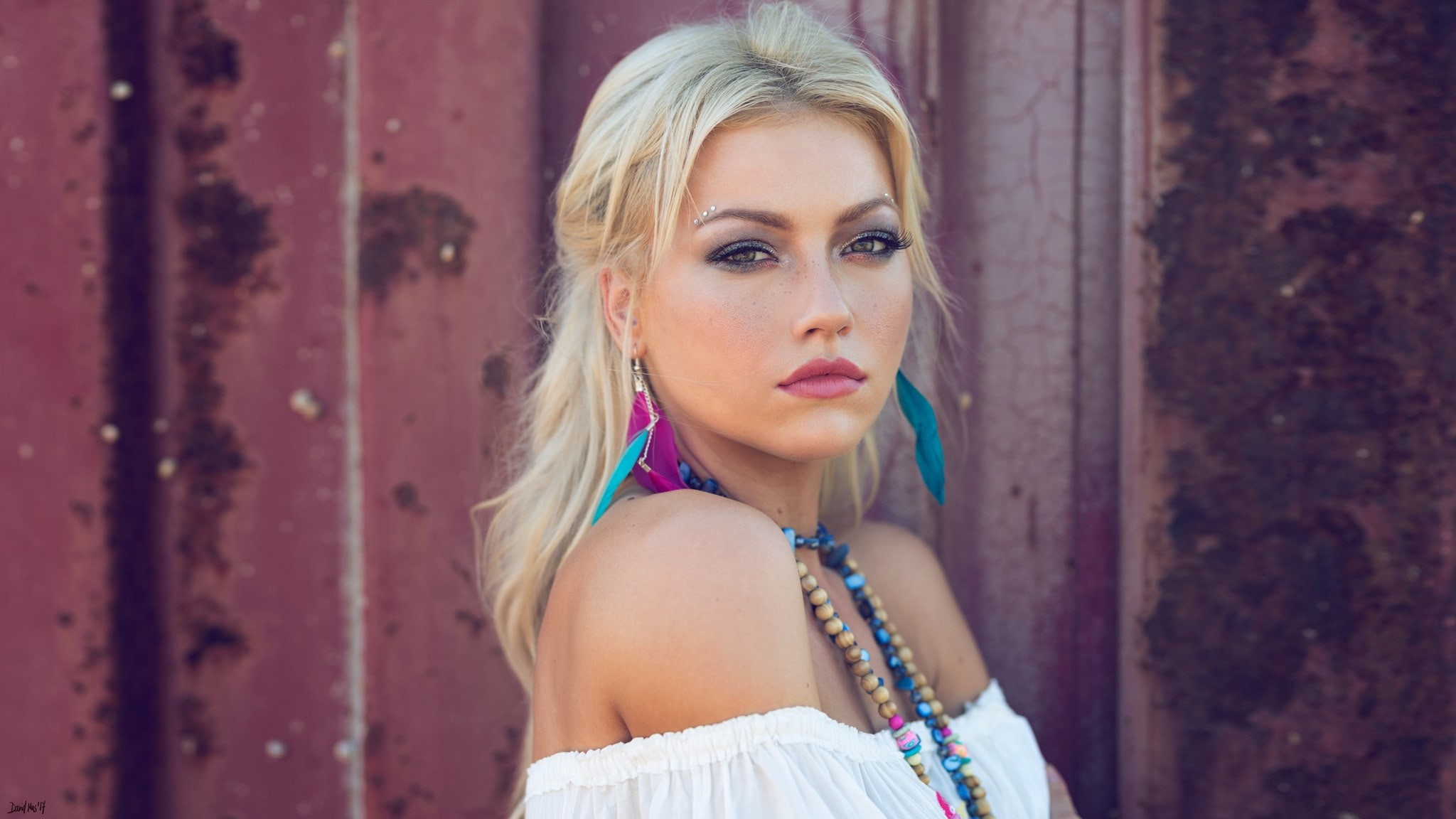 women, Mary Markova, young women, beautiful woman, blonde, 1080P, looking at camera, tanned, one person, young adult, adult, standing, David Mas, eyeshadow, HD Wallpaper