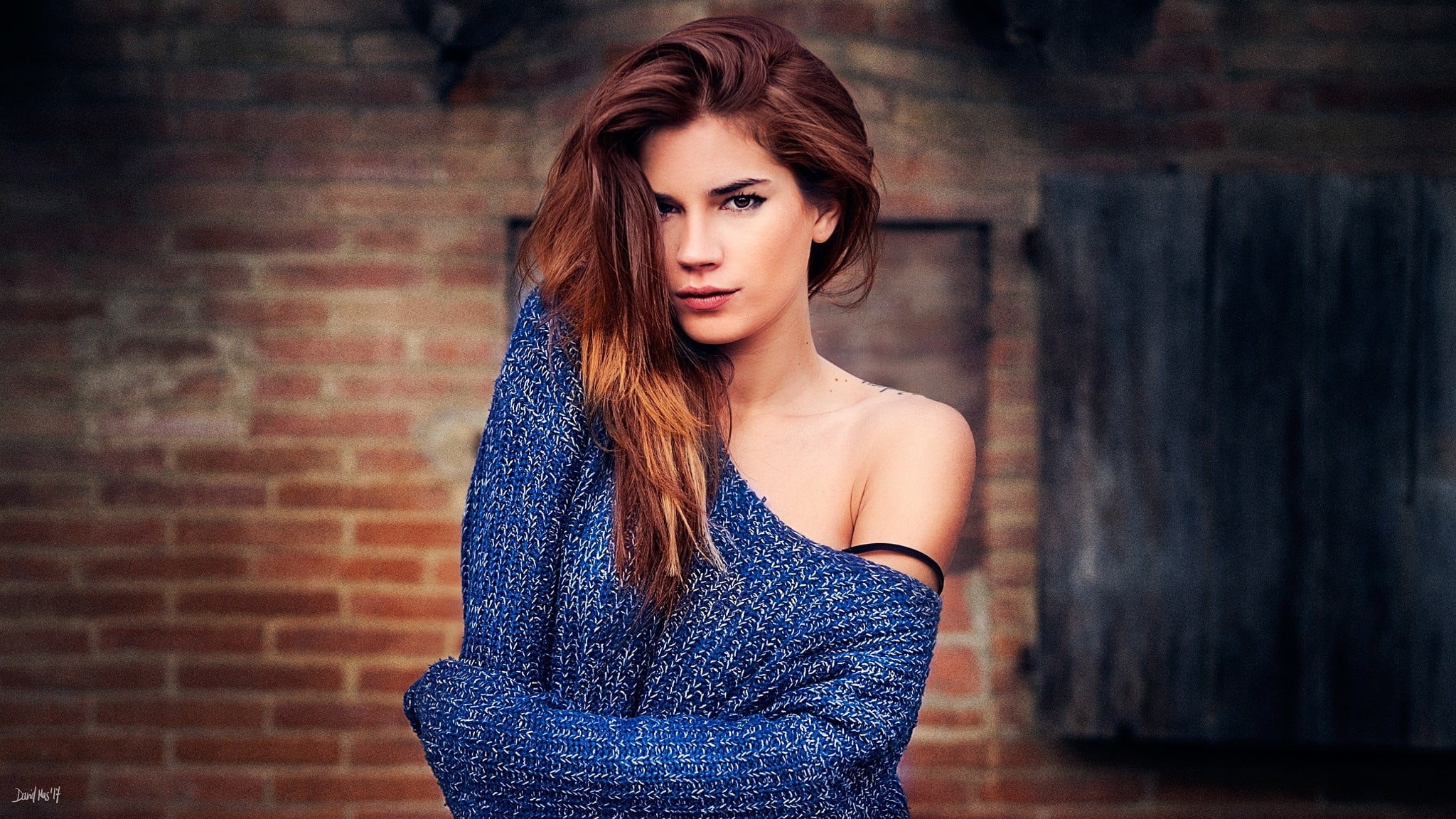 women, face, one person, portrait, sweater, redhead, beauty, young adult, model, casual clothing, young women, wavy hair, brown hair, fashion, beautiful woman, HD Wallpaper