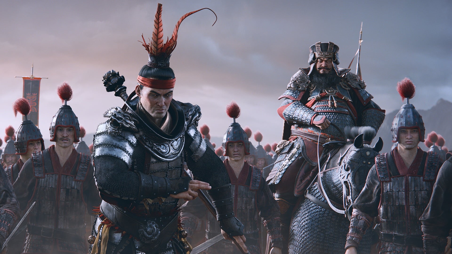 sky, day, Lu Bu, cloud - sky, people, human representation, crowd, men, architecture, real people, traditional clothing, war, representation, government, HD Wallpaper