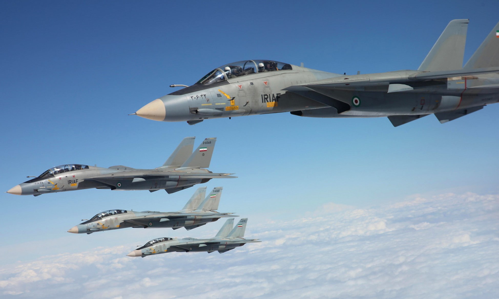 deck, Tomcat, the sky, 1080P, Grumman, F-14, fighters, HD Wallpaper