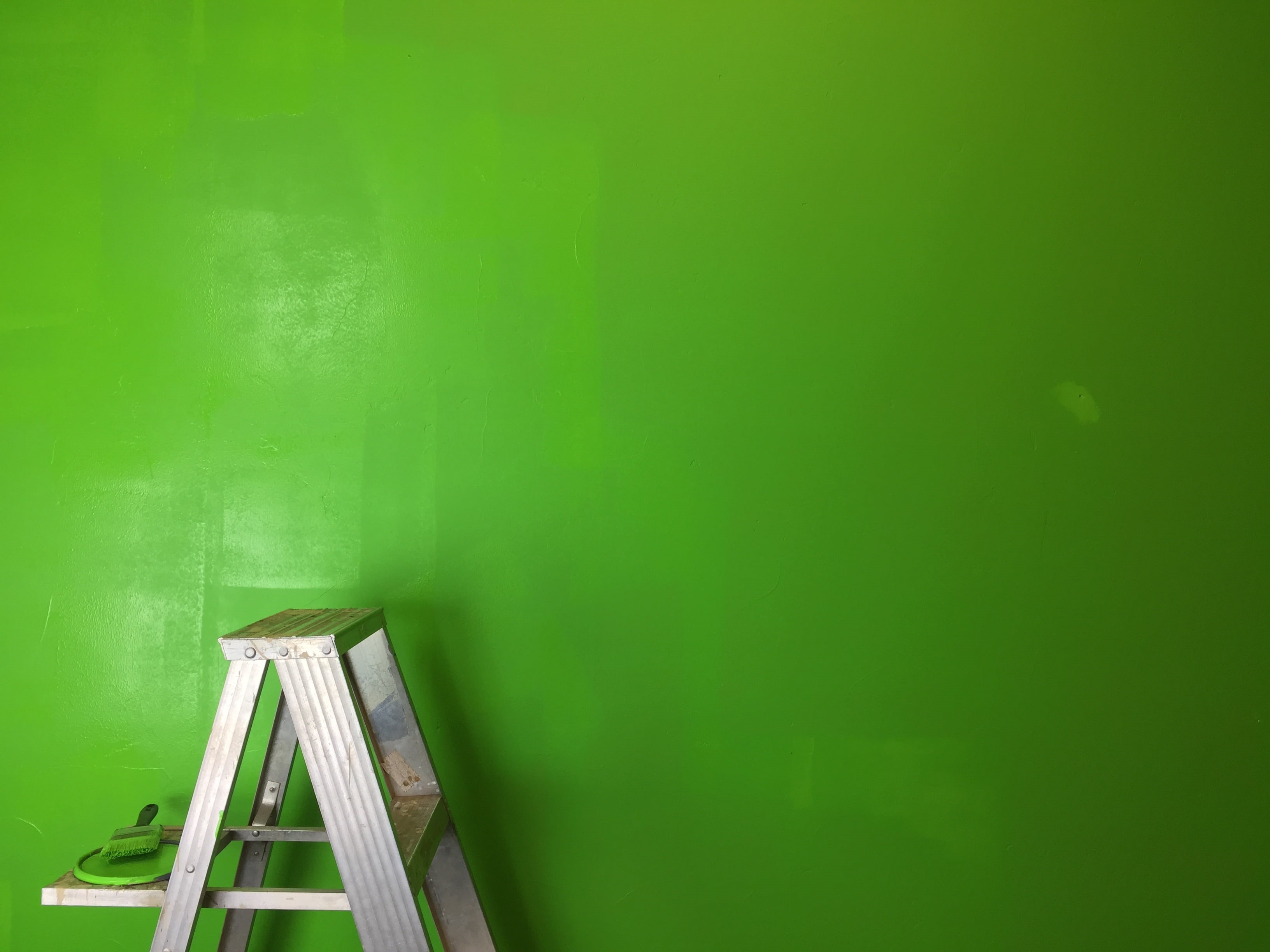 education, paintbrush, ladder, green background, paint brush, indoors, built structure, nature, bamboo - plant, wall, greenscreen, 2K, iphone 6 plus, backgrounds, HD Wallpaper