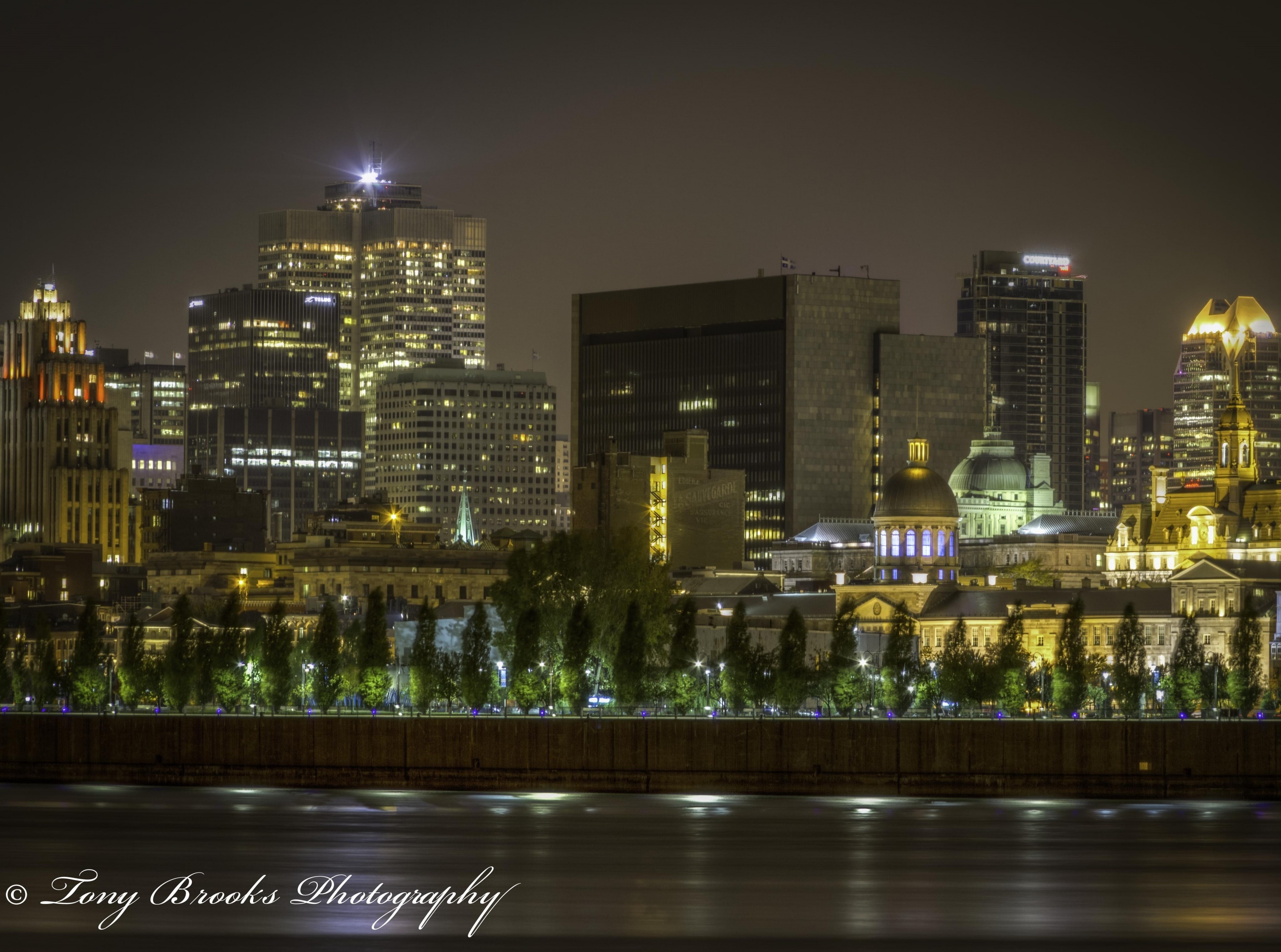 illuminated, tall - high, financial district, laurent, residential district, office, building exterior, water, montreal, building, canonef28135mmf3556isusm, HD Wallpaper