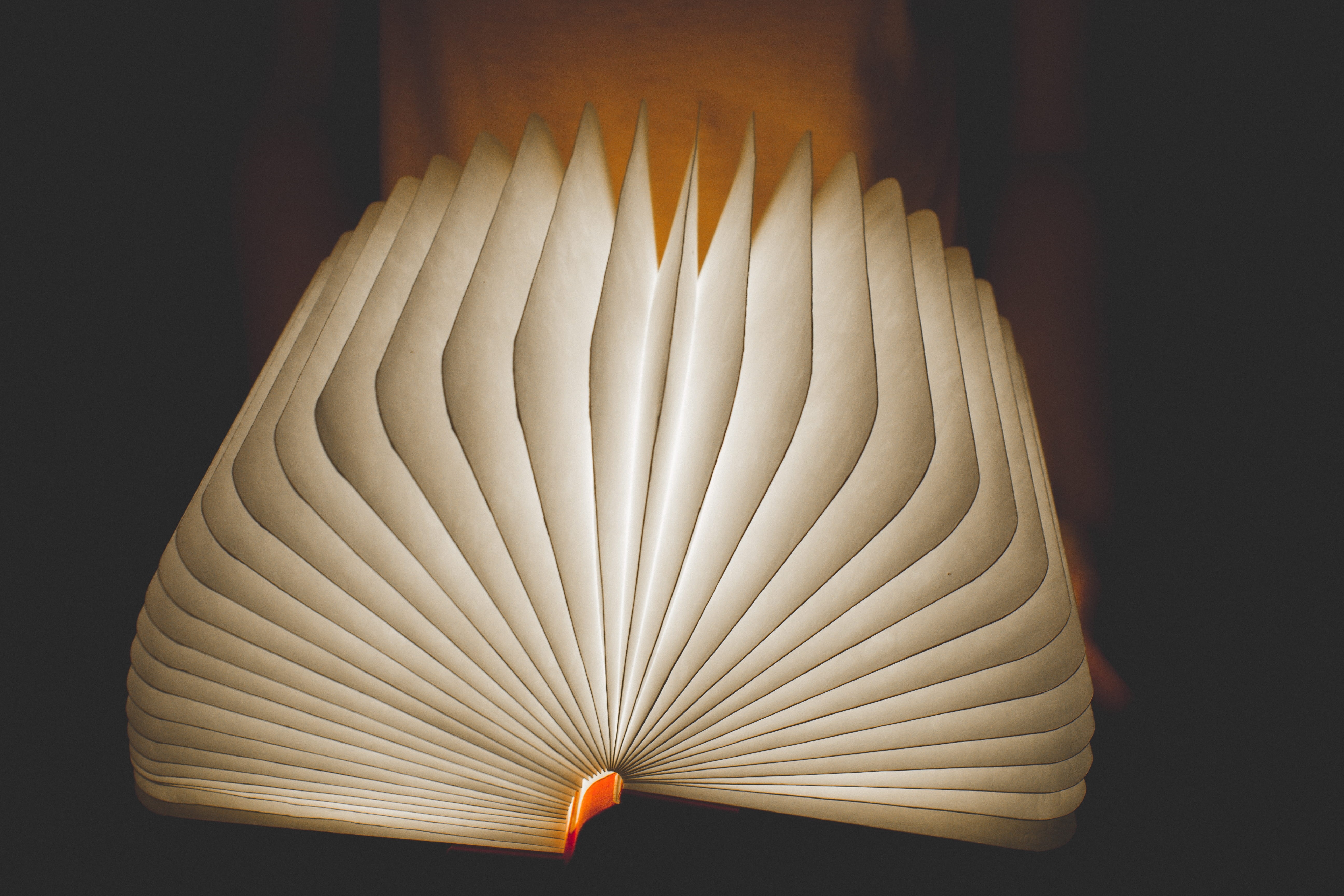 no people, close-up, pattern, creativity, library, white light, open, still life, led, nightlight, paper, simplicity, neon lights, page, illuminated, 5K, HD Wallpaper