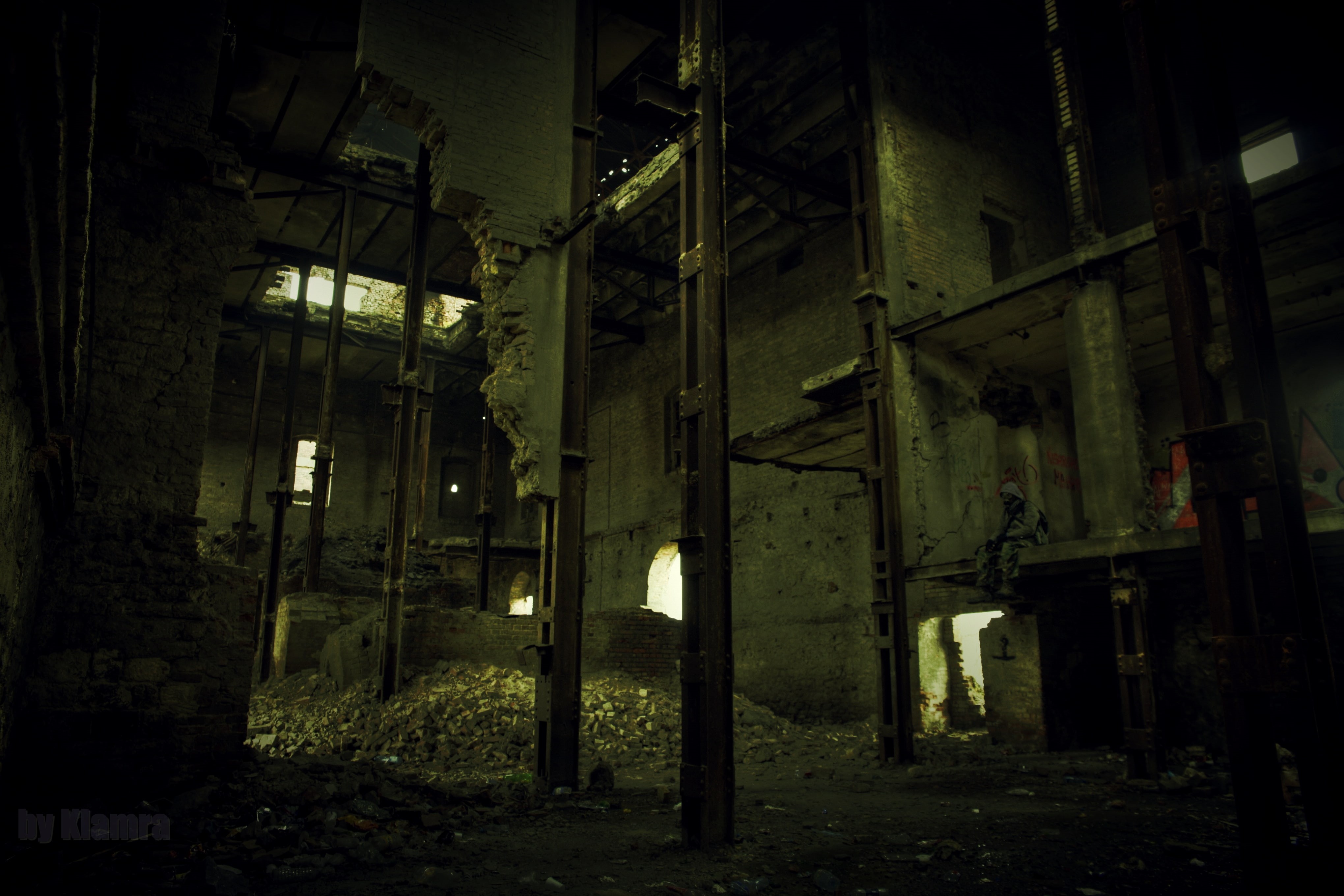 outdoors, urbex, 4K, abandoned, no people, metal, lighting equipment, gas masks, postapokalypse, night, building, damaged, run-down, ruined, architecture, HD Wallpaper