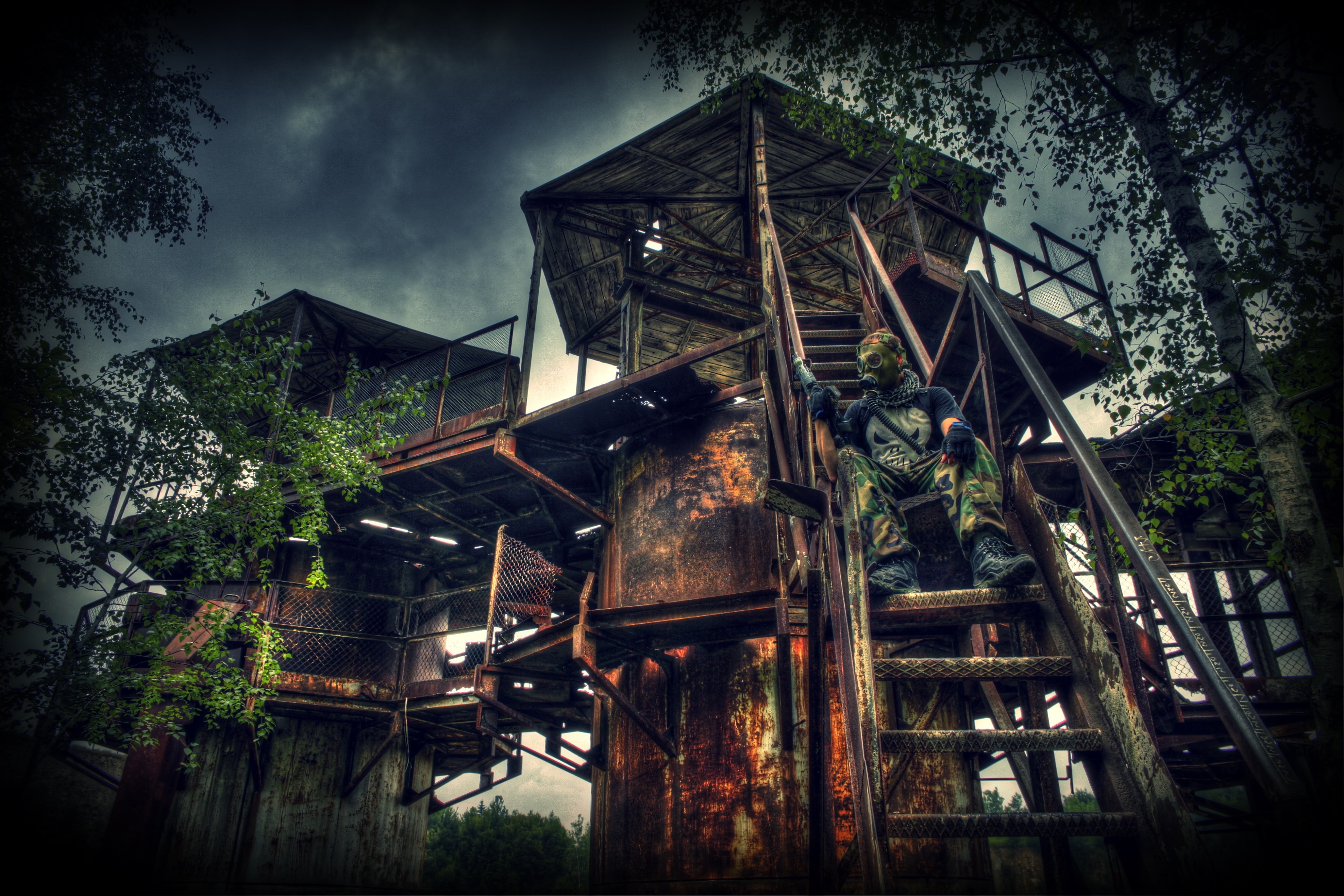 HDR, urbex, S.T.A.L.K.E.R., Poland, gas masks, 4K, video games, abandoned, HD Wallpaper
