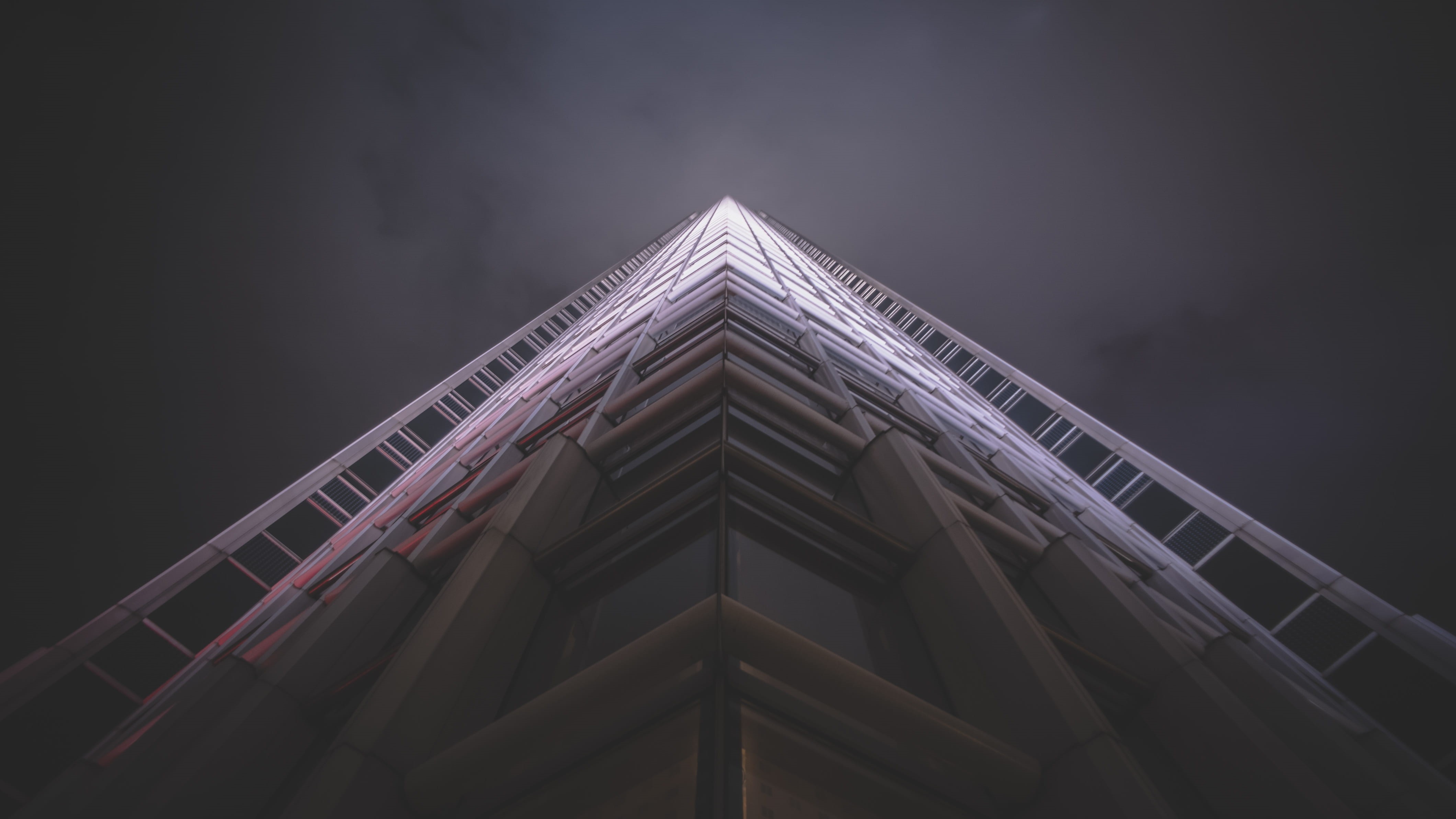 rise, traingle, low, hypebeast, building, esthetic label, outdoors, look up, bldg, geometry, triangle shape, tall - high, building exterior, view, photography, HD Wallpaper