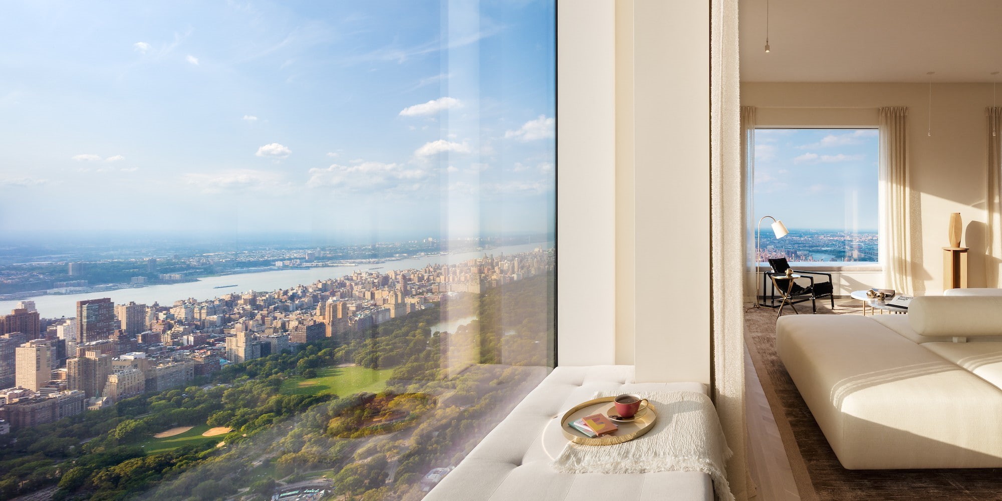 plates, city, 1080P, food, skycrapers, bedroom, bed, river, window, HD Wallpaper