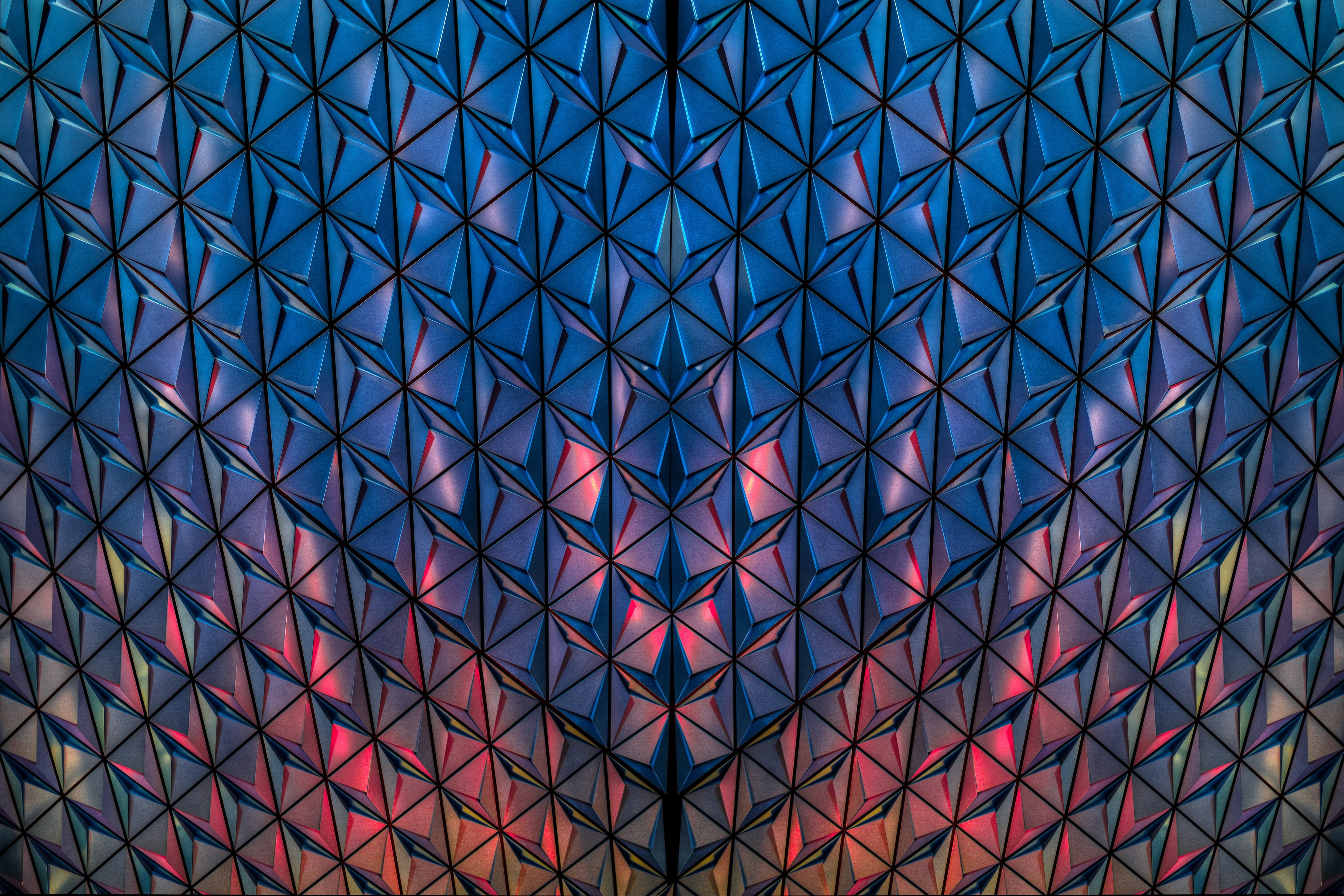 no people, abstract, hdr, low angle view, ryerson university, pattern, ceiling, crisscross, directly below, architecture, pink, full frame, blue, modern, HD Wallpaper