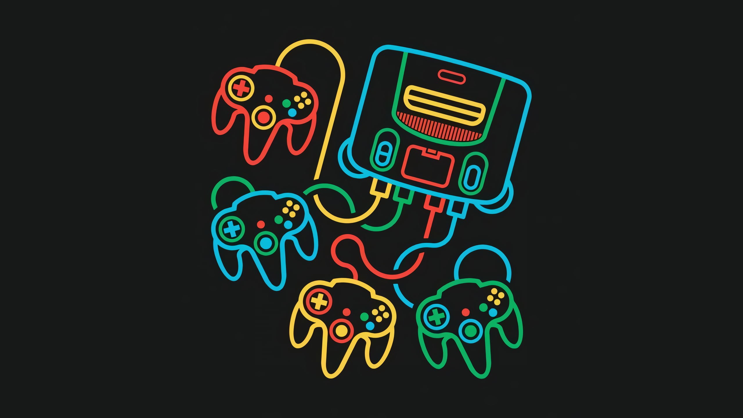 black background, minimalism, 2K, Nintendo 64, retro games, HD Wallpaper