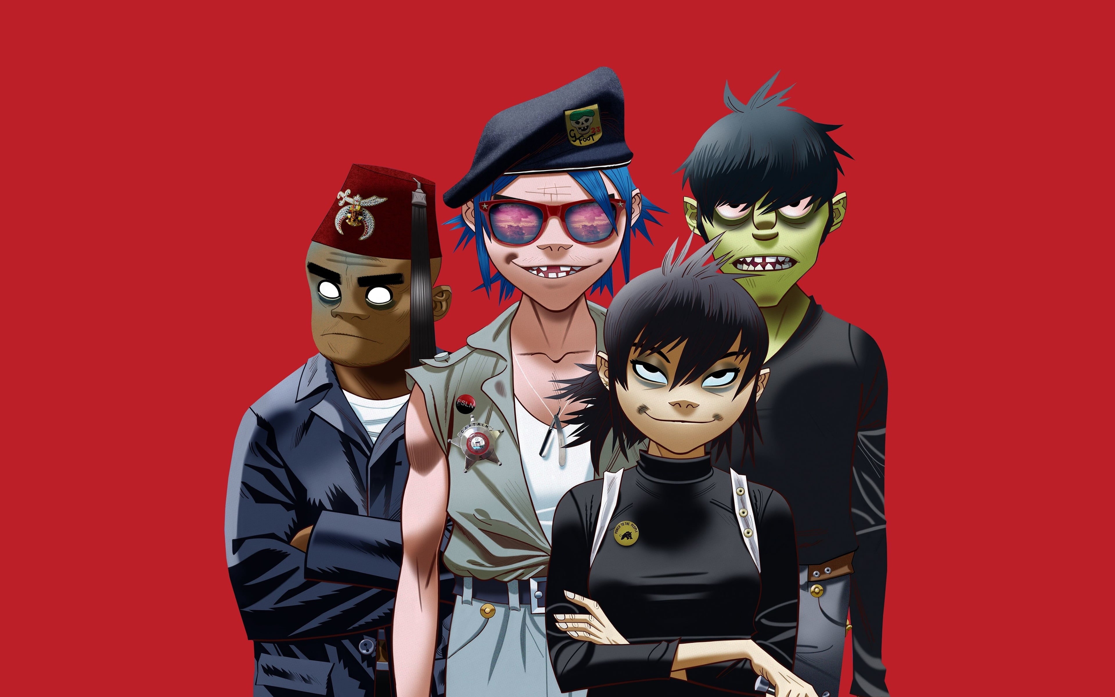 English virtual band, Jamie Hewlett, Alternative rock, 4K, Daion Albarn, British virtual band, Damon Alban, Gorillaz, trip hop, HD Wallpaper