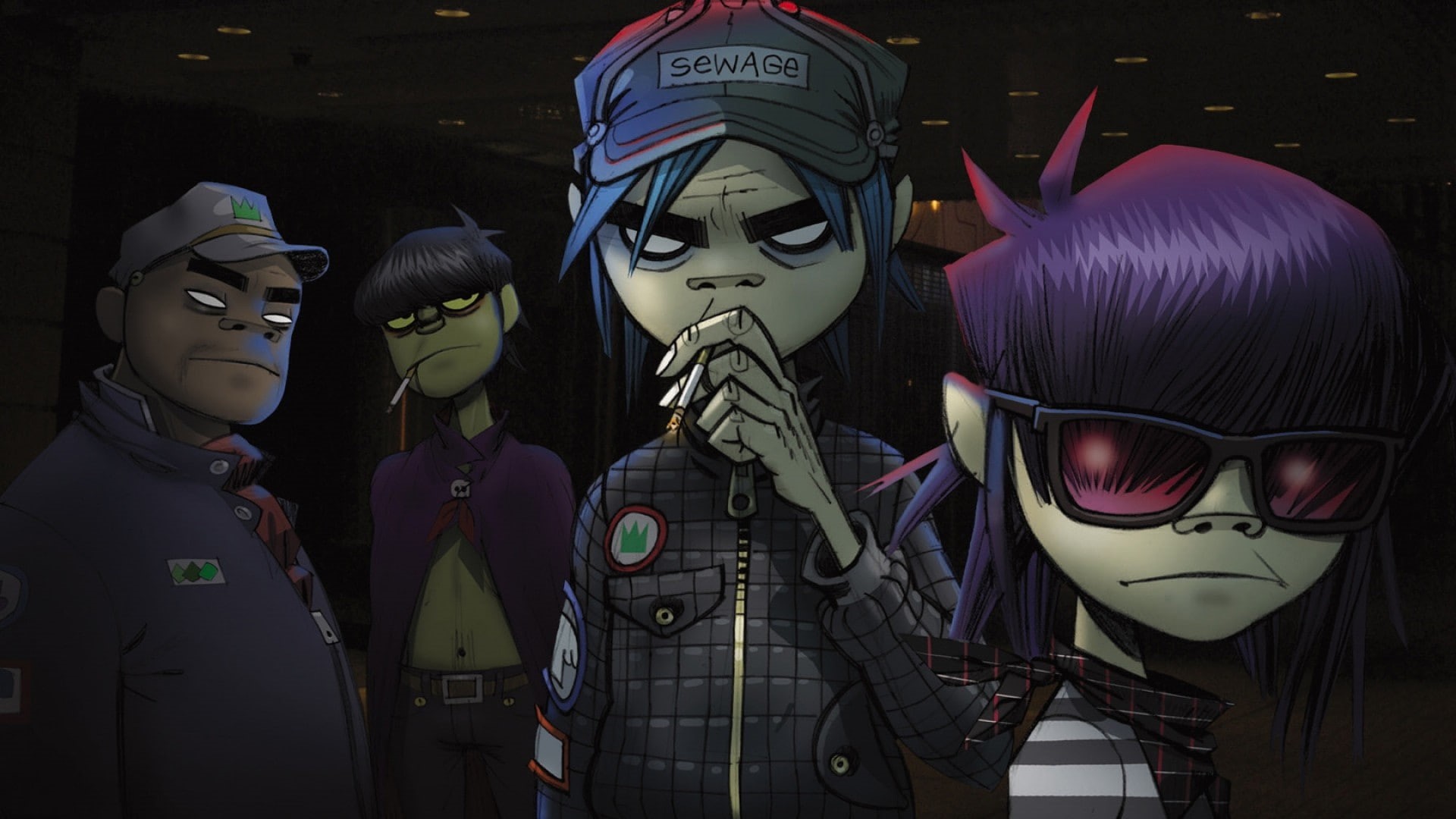 1080P, Gorillaz, Russel Hobbs, Jamie Hewlett, 2-D, Murdoc Niccals, Noodle, HD Wallpaper